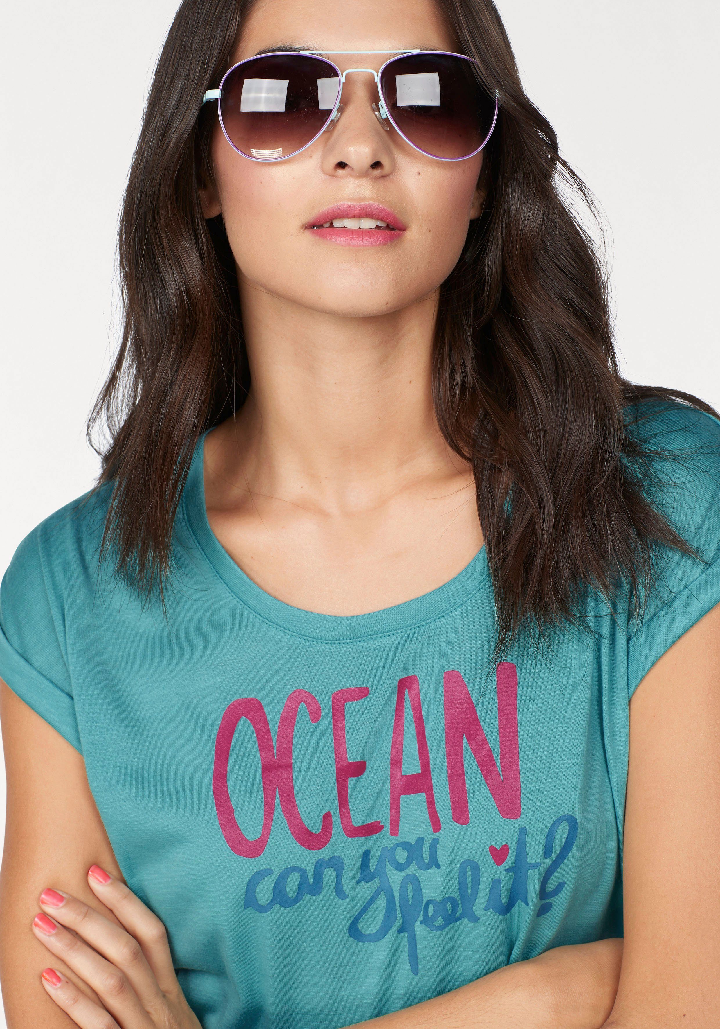 (Packung, Sportswear Schwarz T-Shirt 2er-Pack) Ocean Viskose-Qualität -Türkis in
