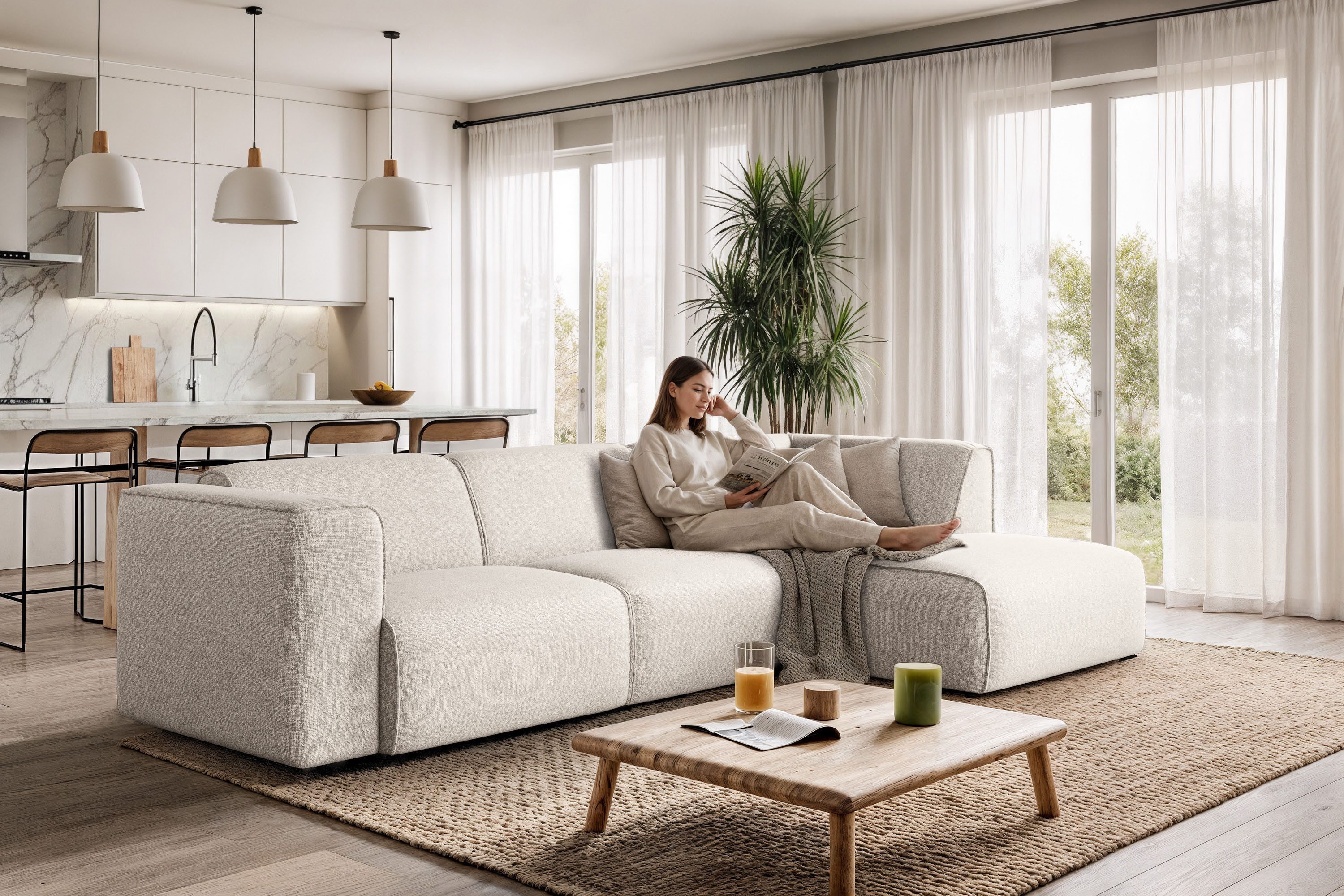 OTTO home Ecksofa Merid L-Form, B: 295 cm - OTTO. Verlässliche Qualität., jederzeit durch Module erweiterbar