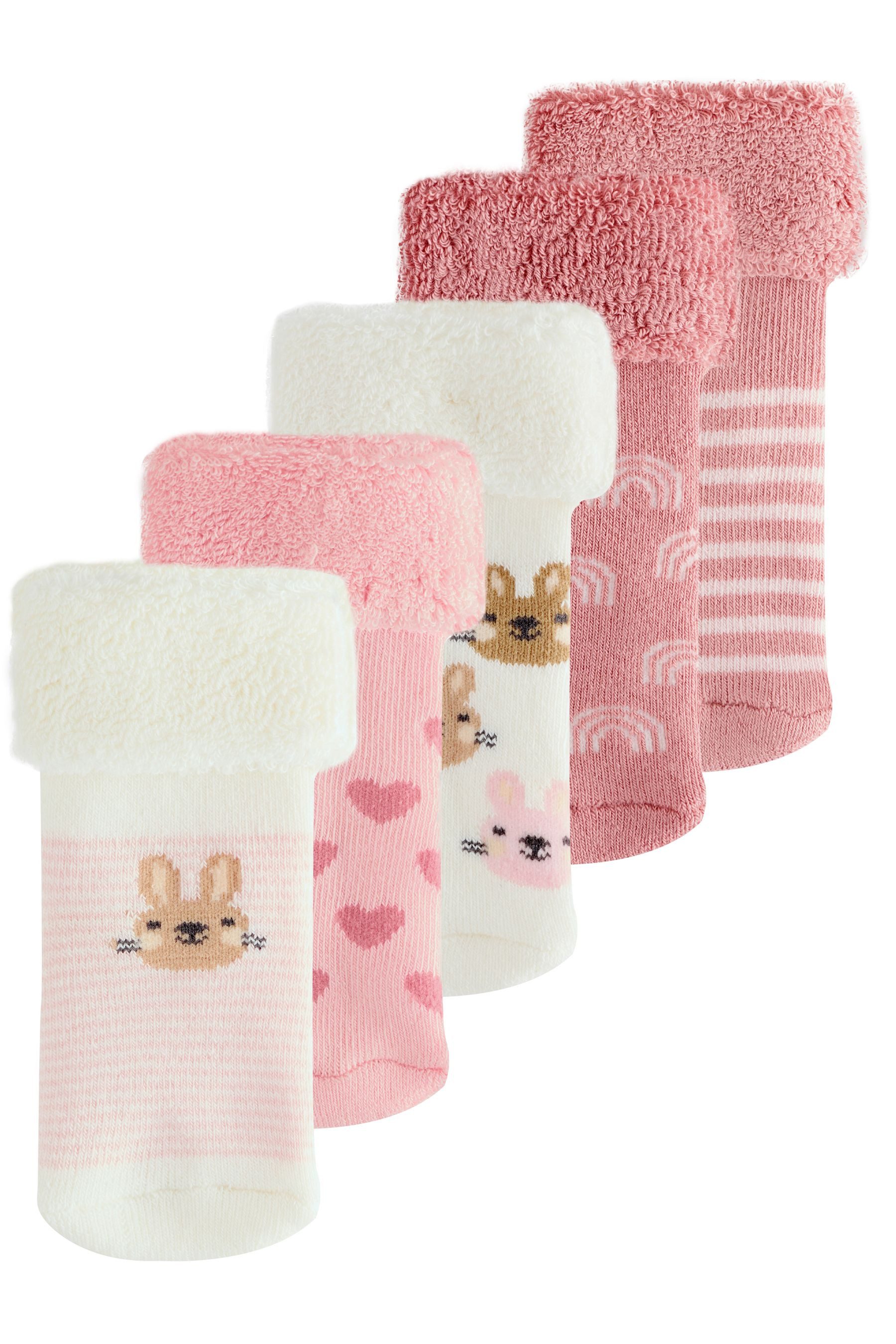Next Basicsocken Baby-Frotteesocken mit Rollbündchen, 5er-Pack (5-Paar)