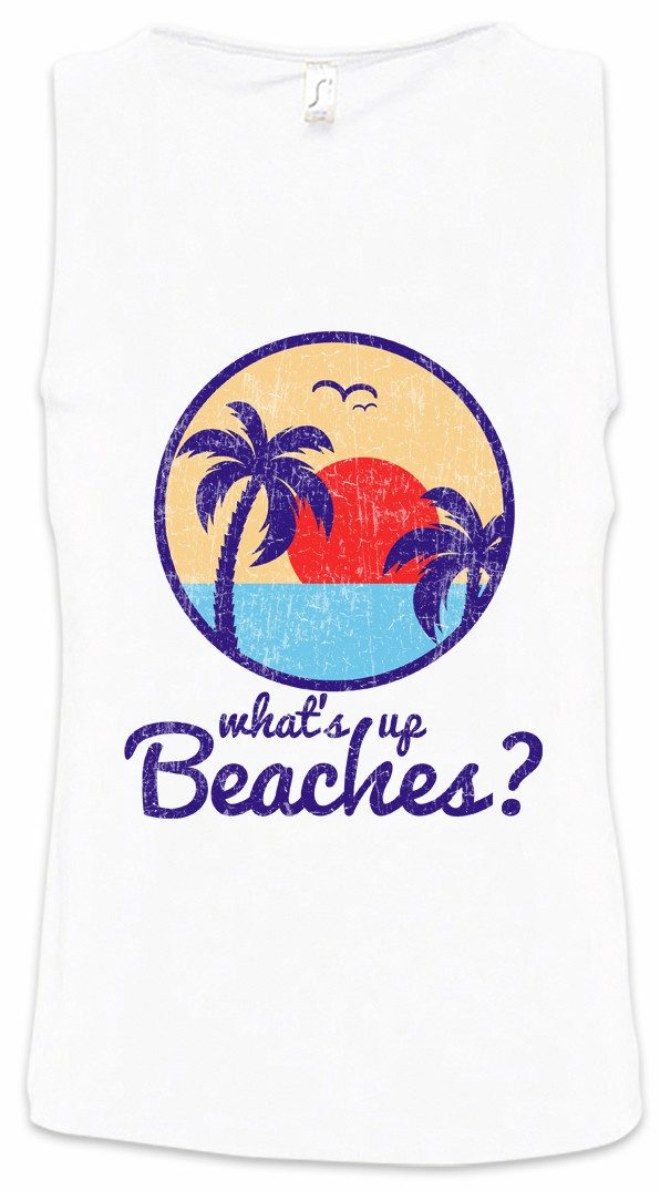 Urban Backwoods Tanktop What's Up Beaches II Ärmelloses T-Shirt Surfer Surfen Surfing Sea Meer Strand Beach Tiki Wave