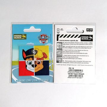 PAW PATROL Aufnäher Bügelbild, Aufbügler, Applikationen, Patches, Flicken, zum aufbügeln, Polyester, Chase Marshall Rubble Collage - Größe: 5,9 x 5,9 cm