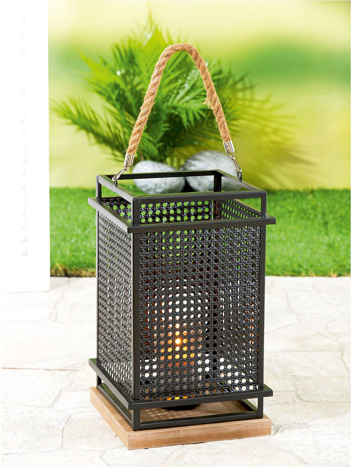 Casablanca by Gilde Windlicht Kerzenhalter Metall Geflecht (1 St), 1-flammig, aus Metall und Glas, Höhe ca. 40 cm