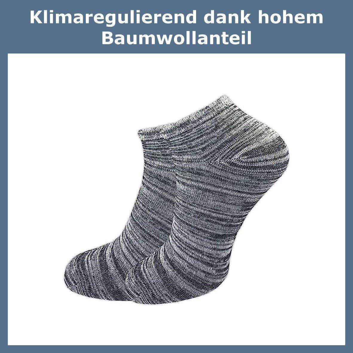 GAWILO Sneakersocken für Damen mit schicker Ringel Optik - perfekter Sitz ohne Verrutschen (6 Paar) atmungsaktiv dank hohem Baumwollanteil - hält Füße frisch & trocken