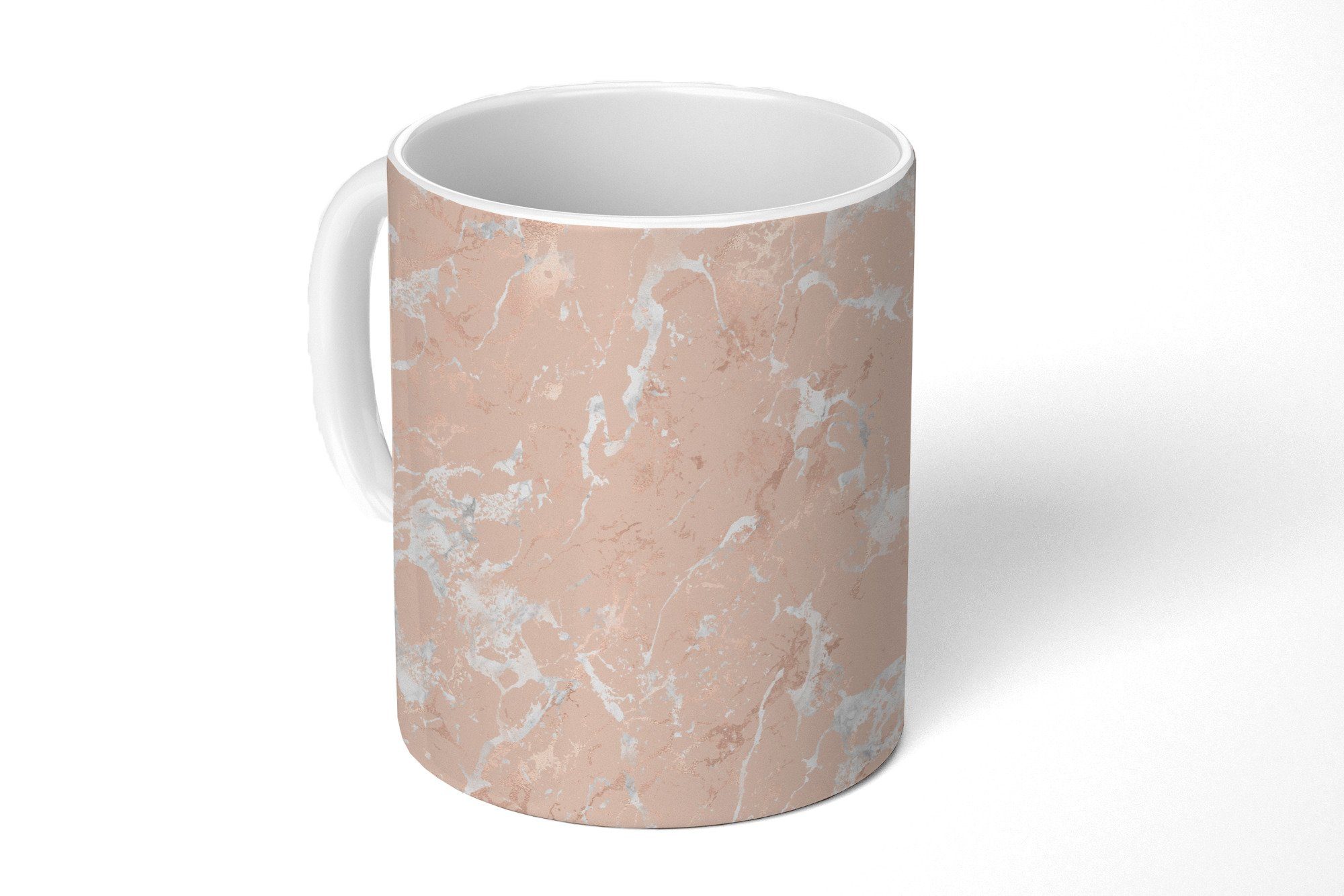 Kaffeetassen, MuchoWow Marmor Teetasse, - Keramik, Luxus, - Roségold - Muster Becher, Tasse Teetasse, Geschenk