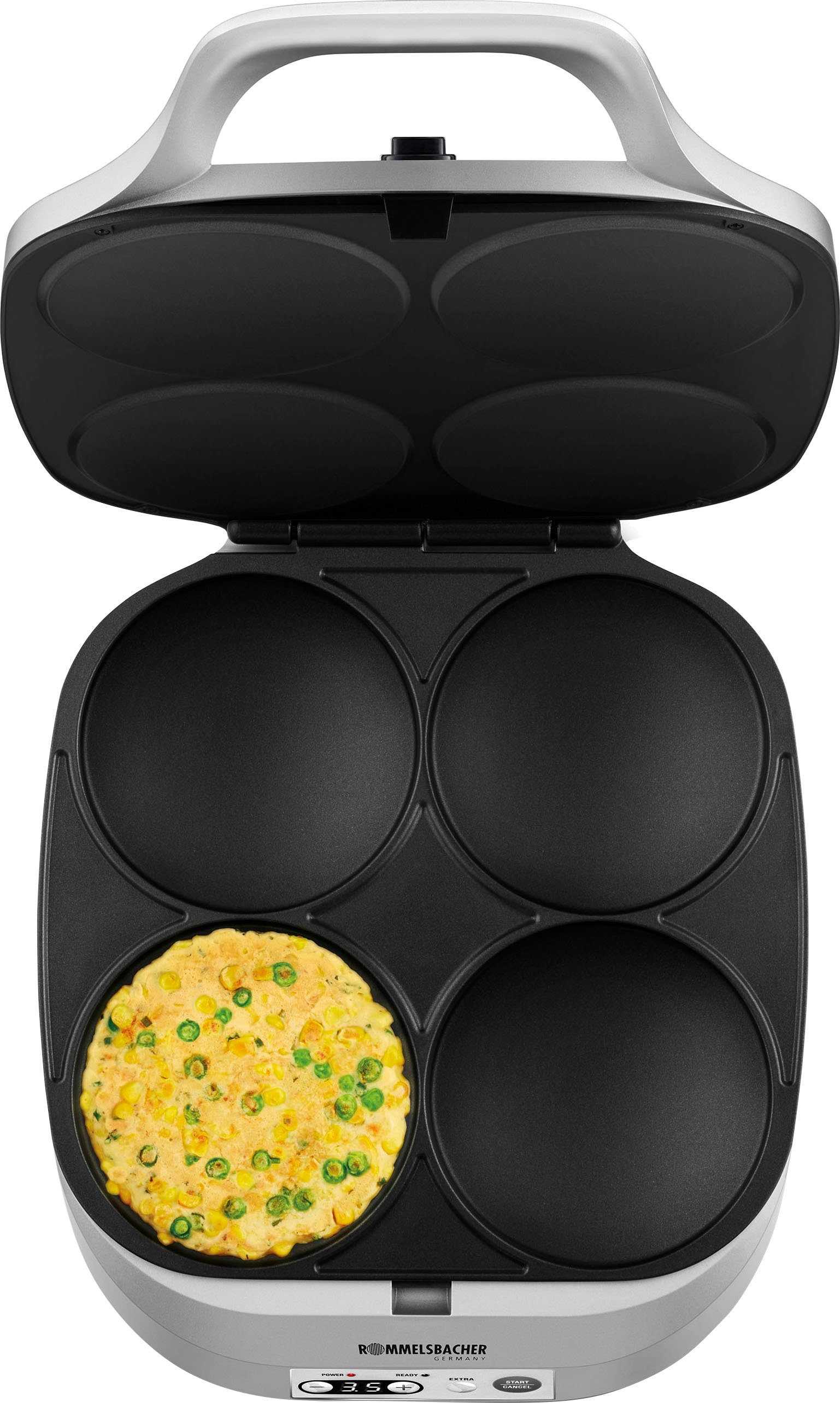 Rommelsbacher Waffeleisen PC 1800 für Pancakemaker Pancakes, 1800 W würzige süße oder