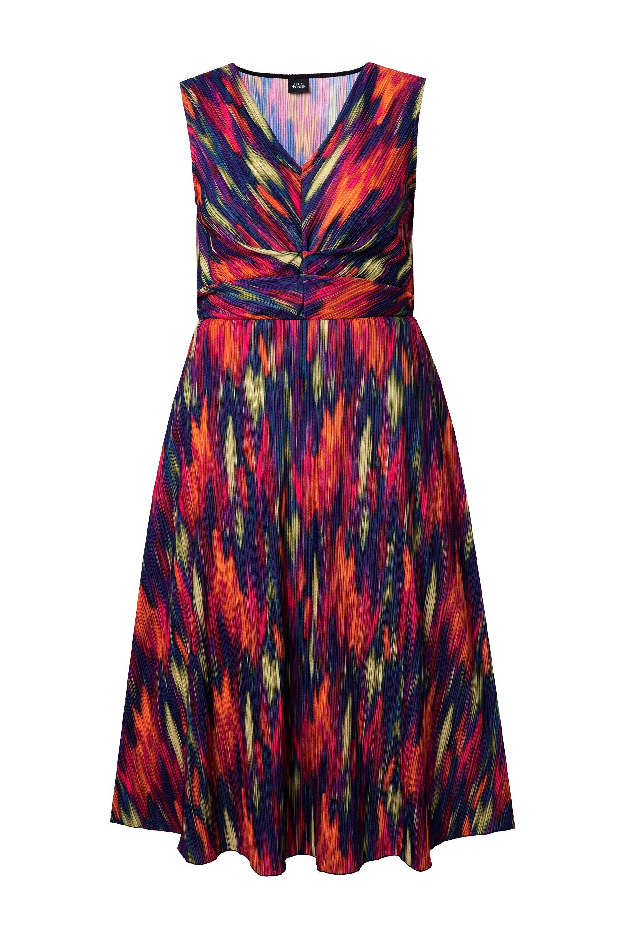 MIAMODA Jerseykleid Plissee-Midikleid ärmellos Alloverdruck günstig online kaufen