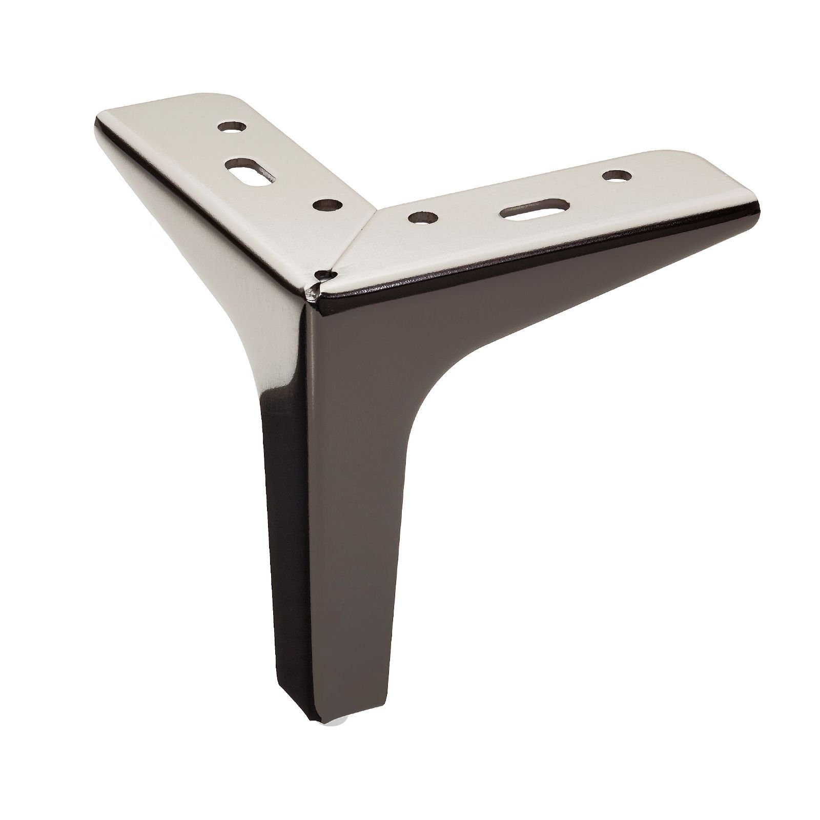 SO-TECH® Möbelfuß VICTOR, Stahl mit Bodengleiter, 135 x 135 x 40 mm, (1-St), Höhe 130 mm, Chrom schwarz