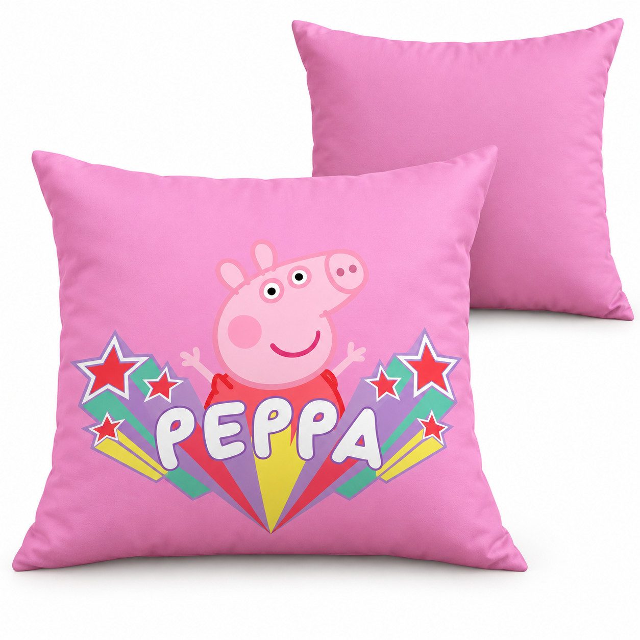 Peppa Pig Dekokissen Peppa Wutz Pig Einhorn Velours Kissen Dekokissen 35x35 cm