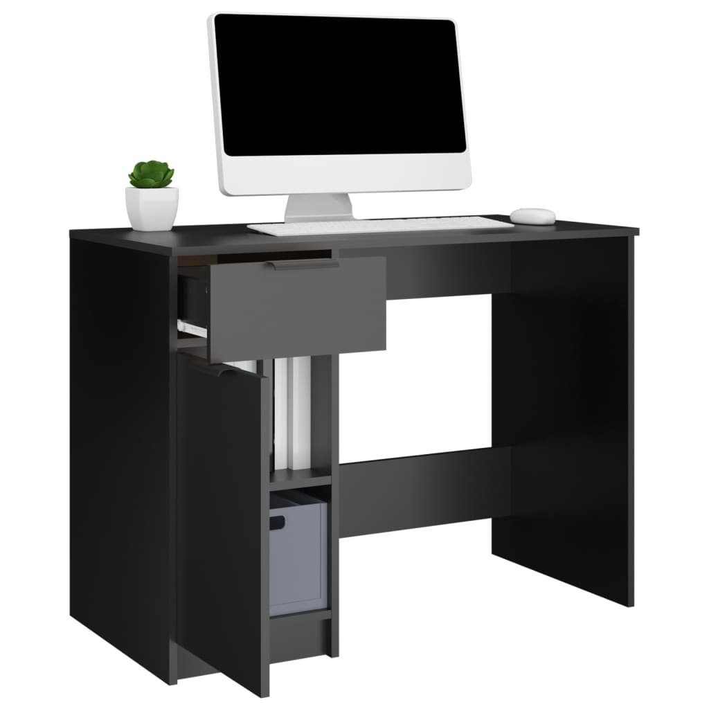 Schreibtisch Holzwerkstoff Schwarz furnicato 100x50x75 cm