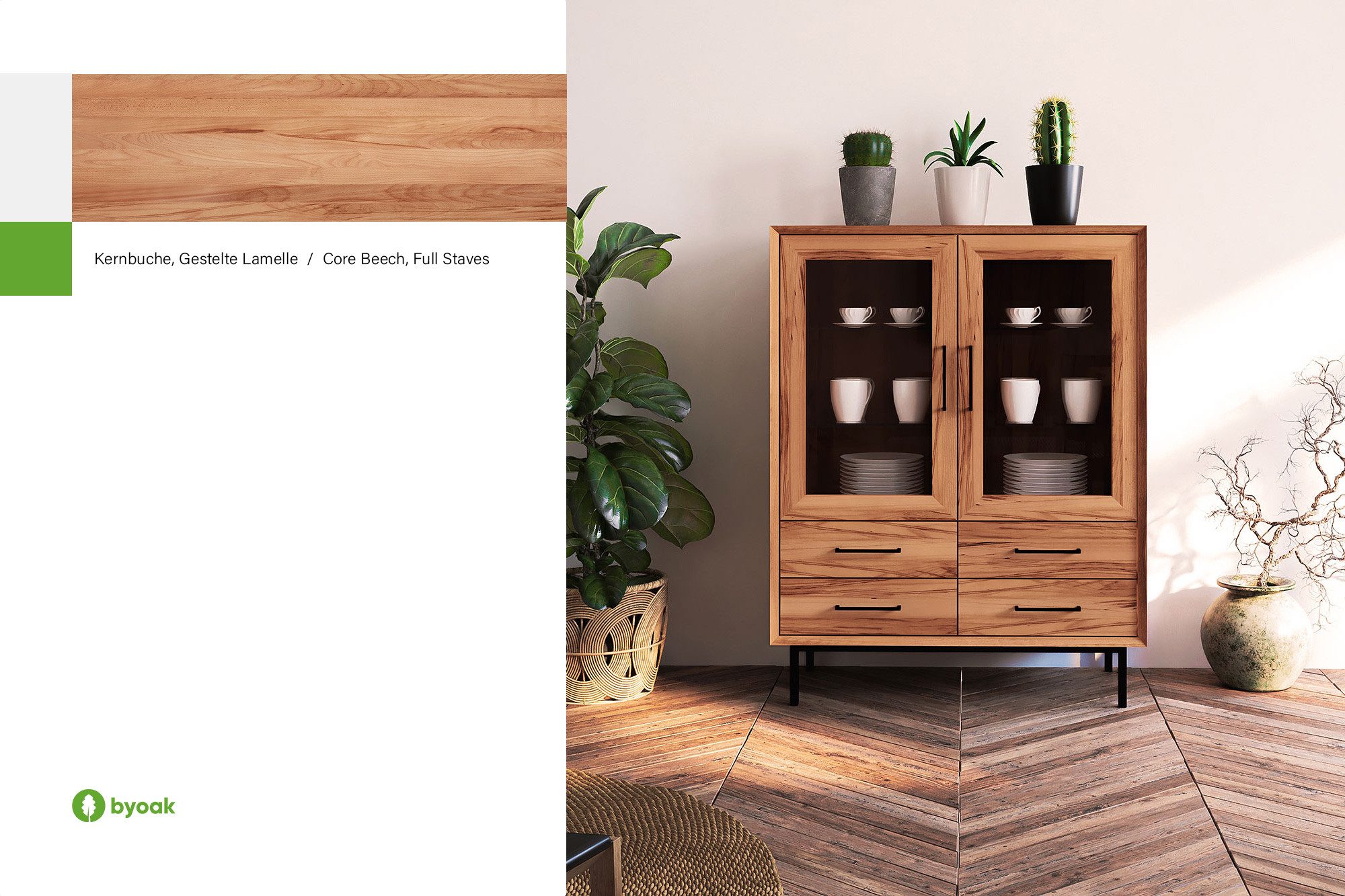 byoak Anrichte ABIES aus Massivholz, Naturgeölt