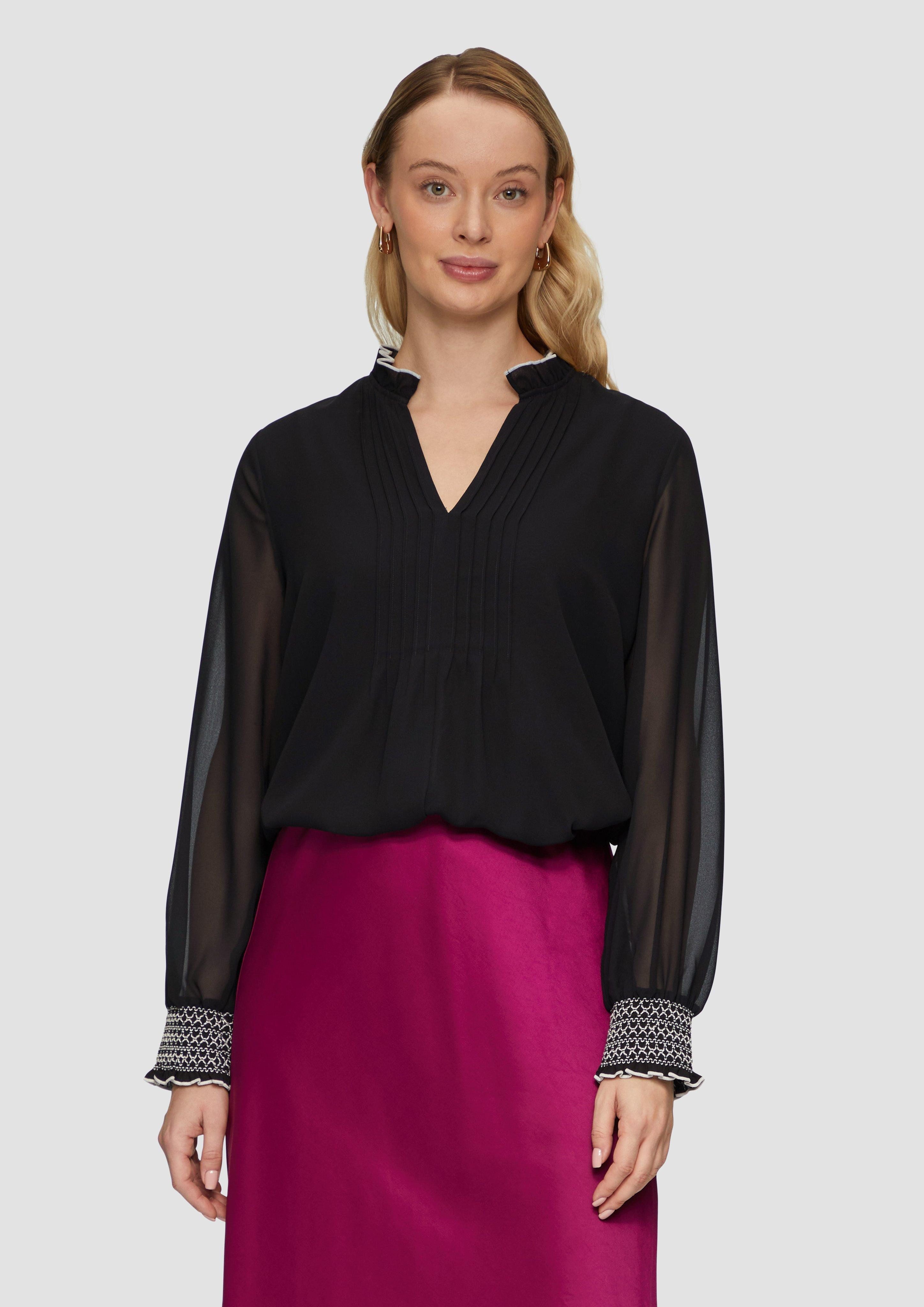 s.Oliver BLACK LABEL Langarmbluse Elegante Chiffonbluse günstig online kaufen