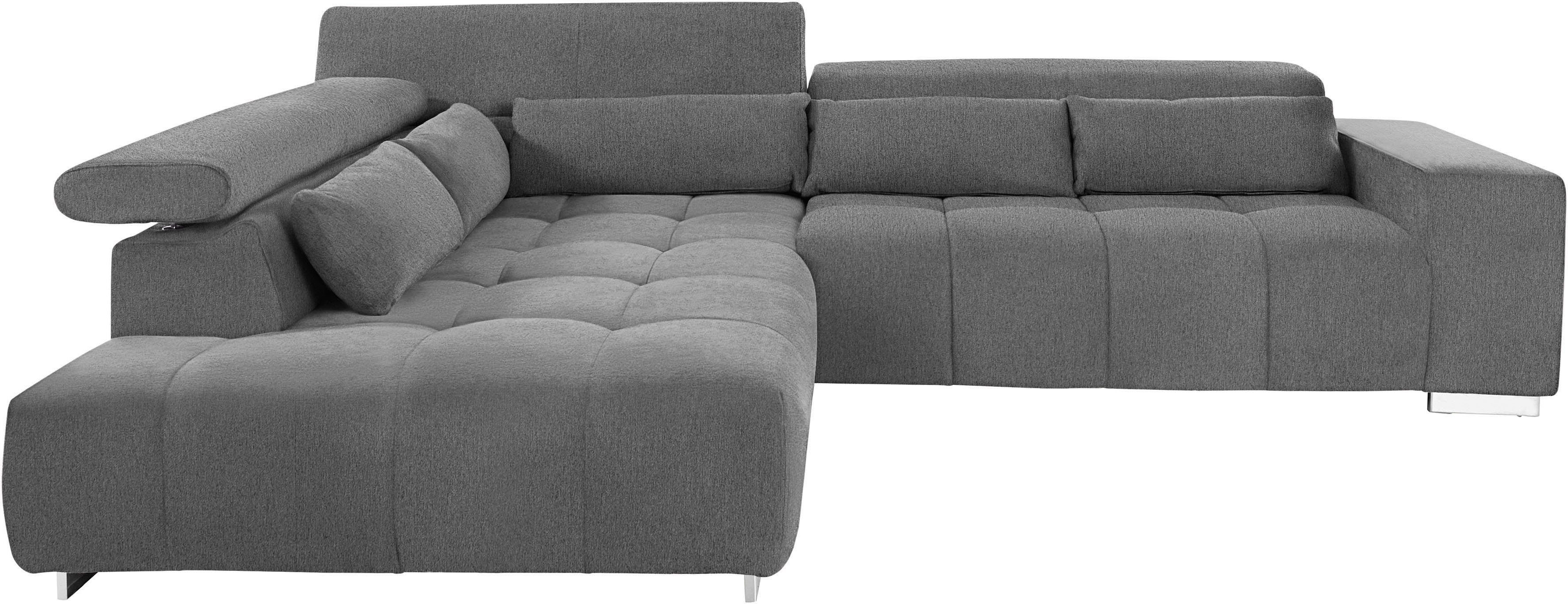 COTTA Ecksofa "Orion L-Form", mit Kopfteilverstellung & 5 Nierenkissen günstig online kaufen