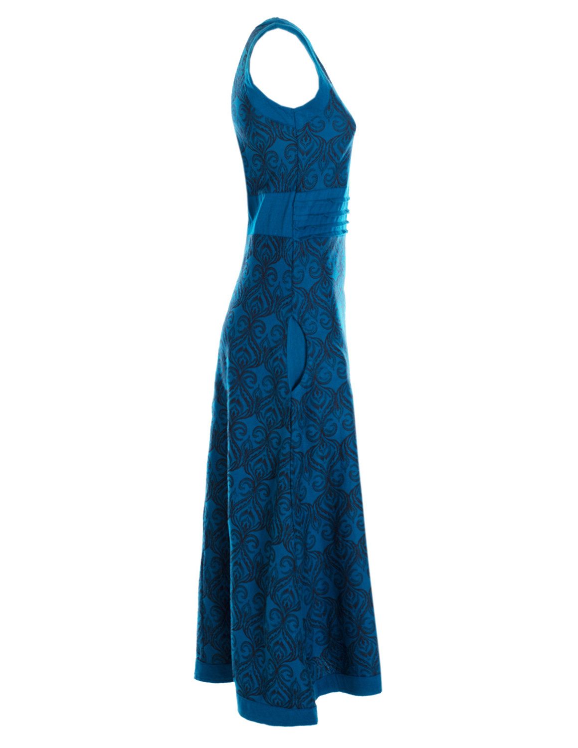 Vishes Maxikleid Langes Kleid Jersey Baumwolle Ornament Print Ärmellos Alternative Mode, Boho, Hippie, Ethno, Festival