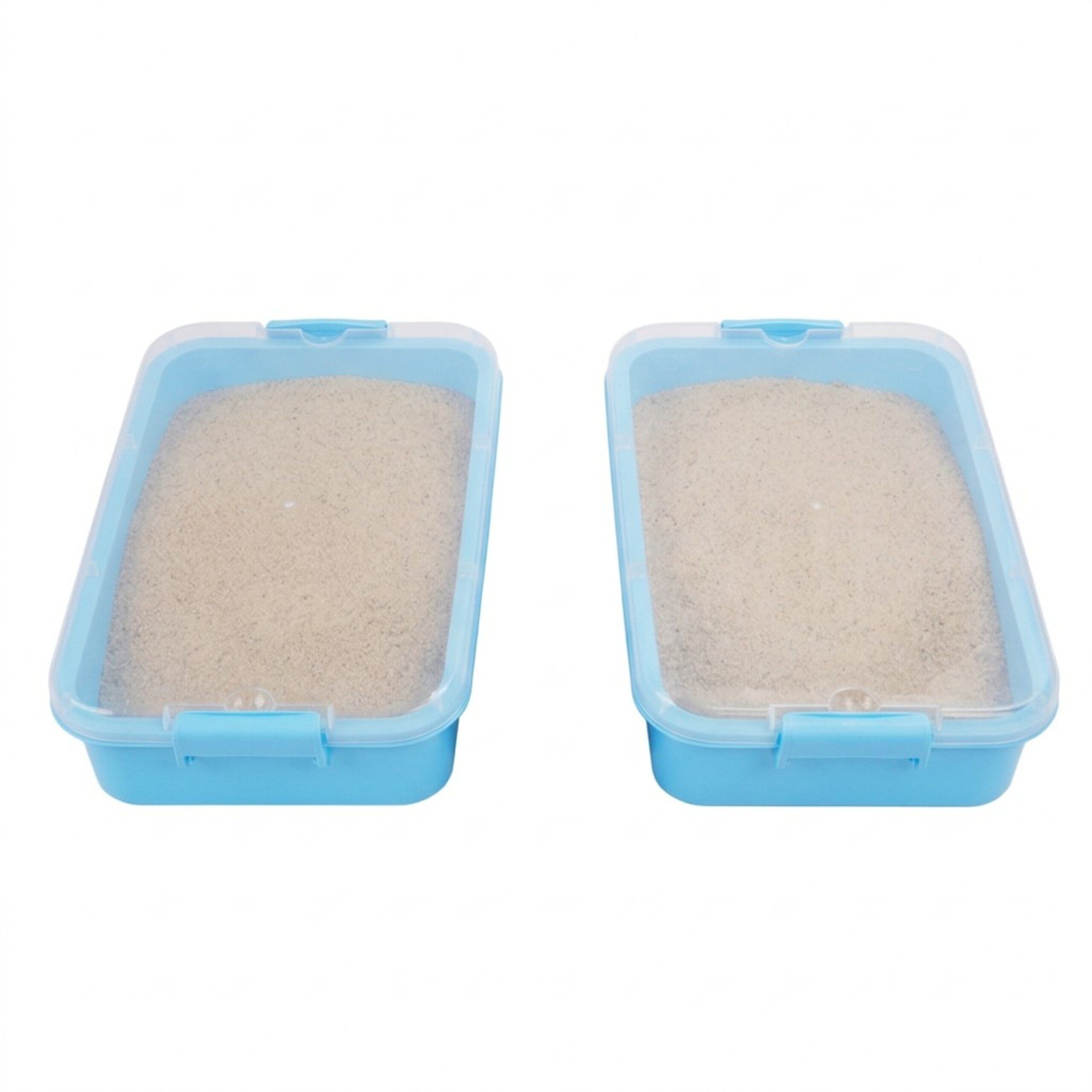 relaxdays Sandkasten mit Deckel 2er Set, (2-tlg), Hellblau
