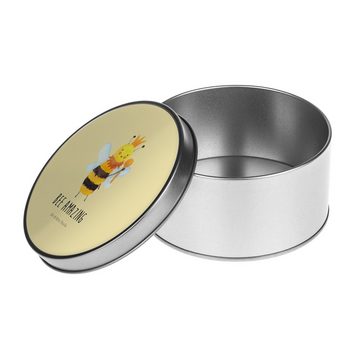 Mr. & Mrs. Panda Aufbewahrungsdose Biene König - Gelb Pastell - Geschenk, Vorratsdose, Geschenkbox, Keks (1 St), Besonders glänzend