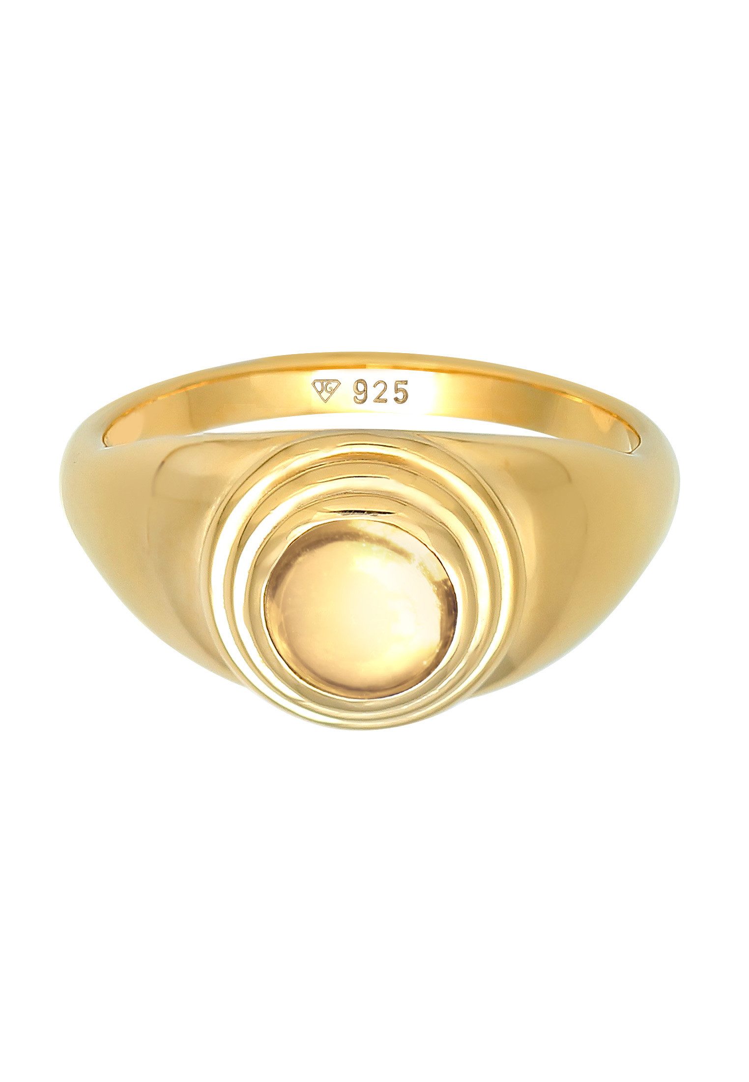 Elli Premium Fingerring Siegelring Citrin Rund Klassik 925 Silber günstig online kaufen