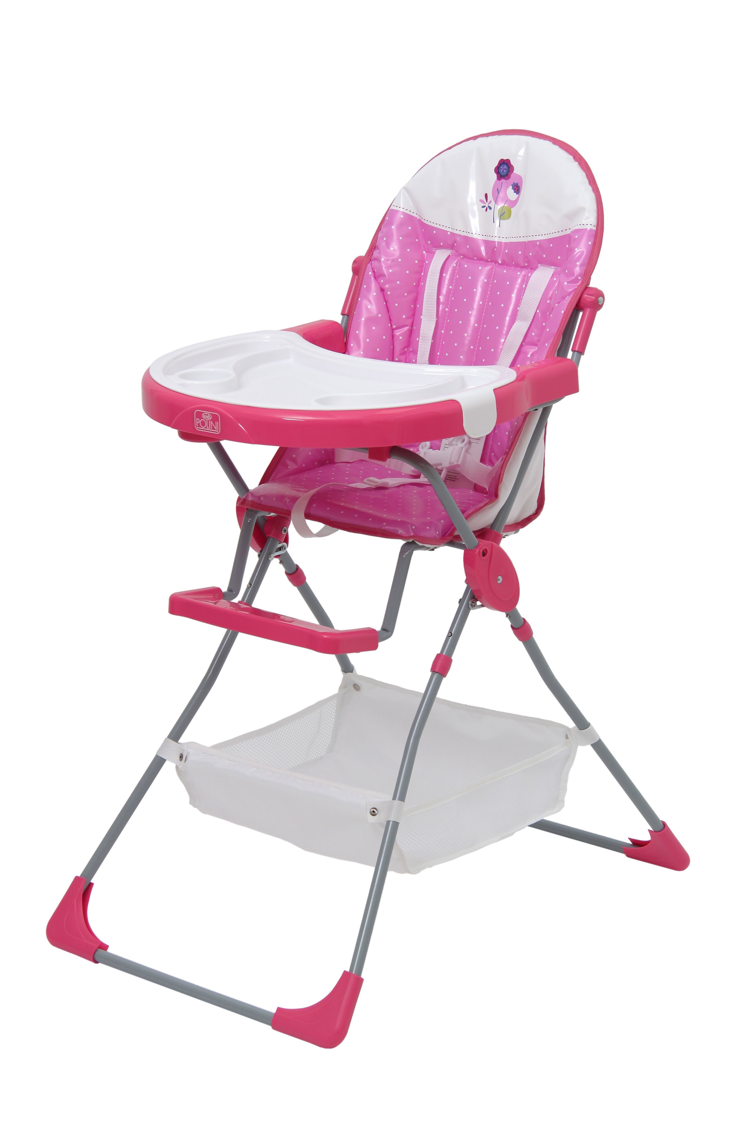 Polini kids Hochstuhl 252 Joy rosa, 1502-02, Tablett, Korb