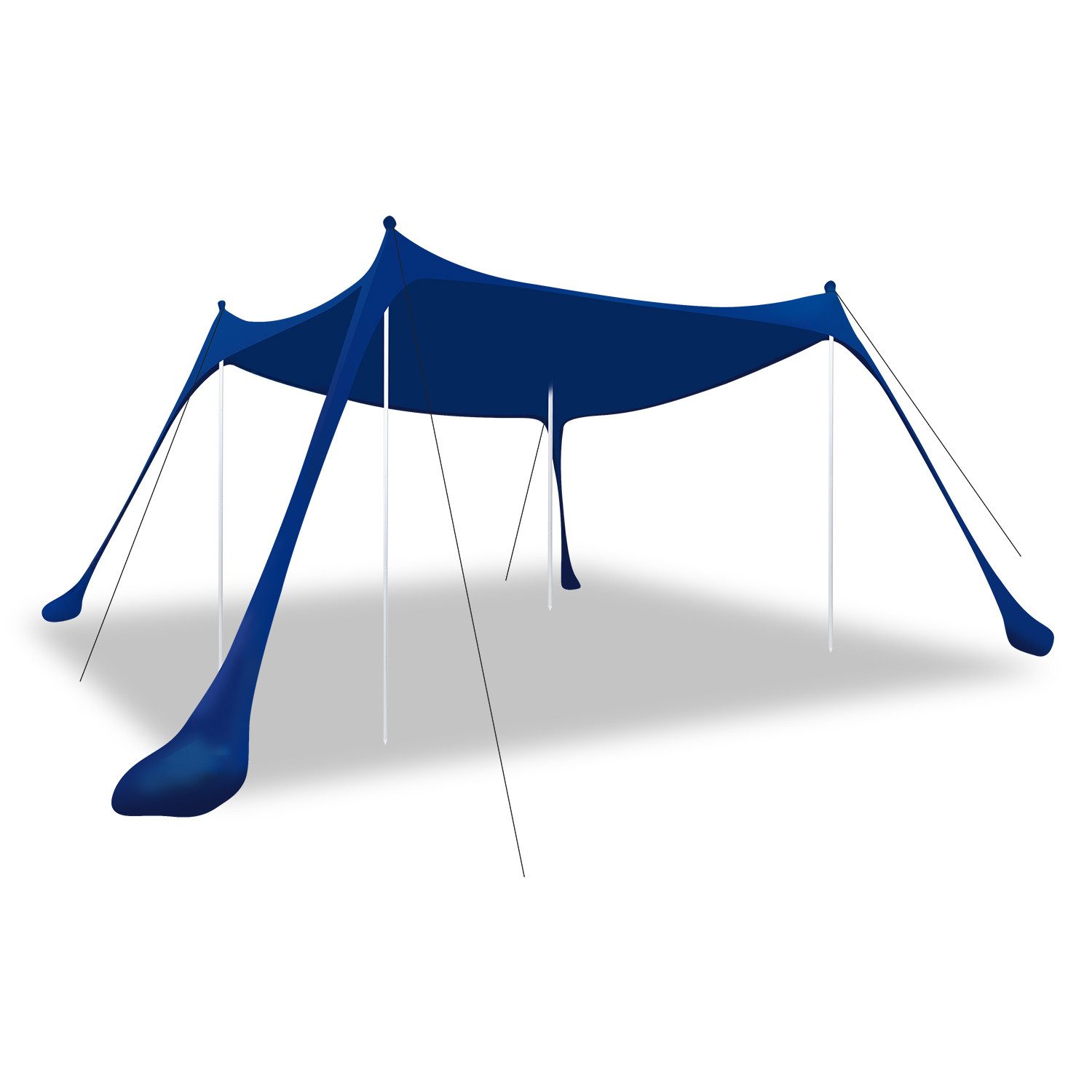 Clanmacy Strandmuschel Strandmuschel Strandzelt 3x3m Sonnensegel UV50+ mit Alu-Stangen
