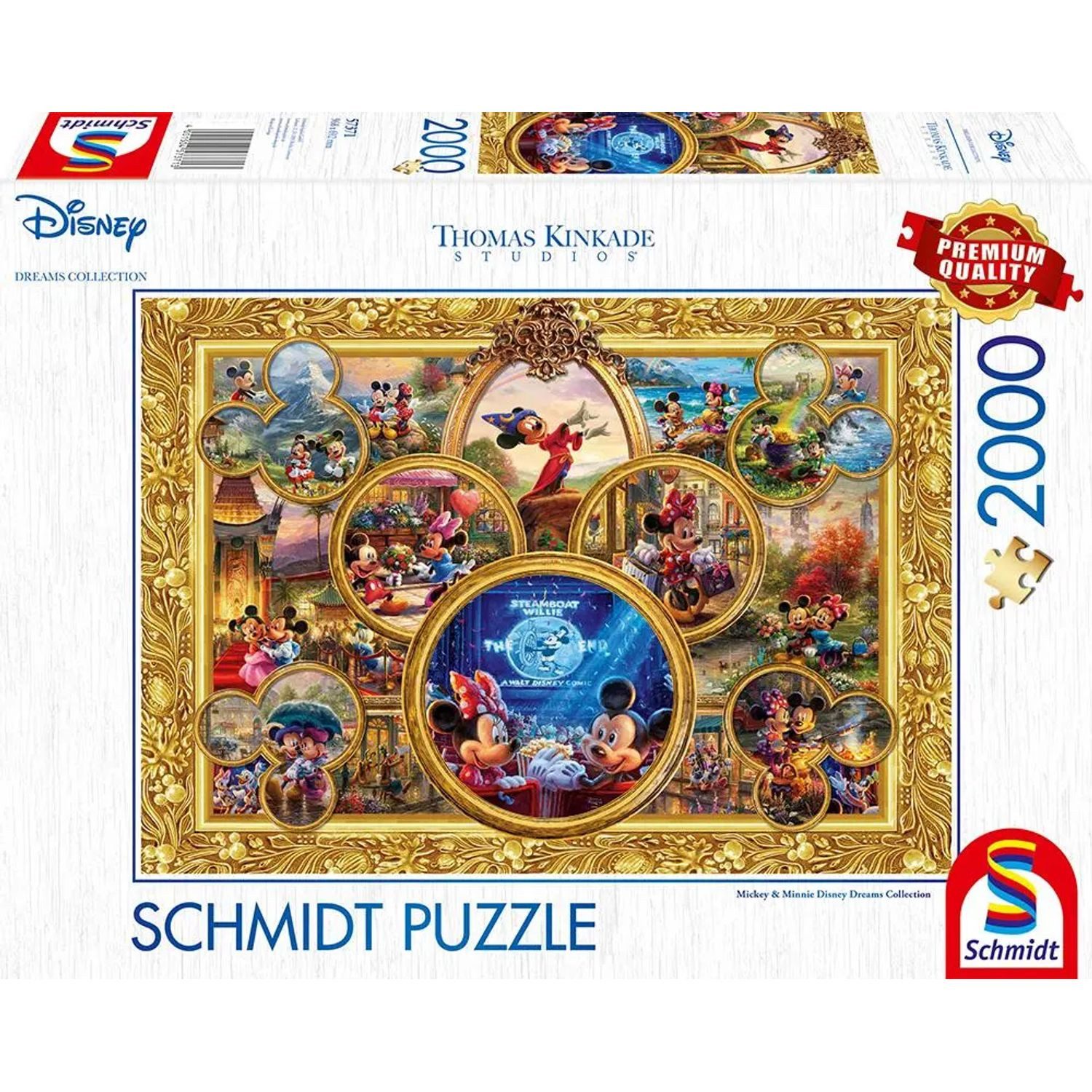 Schmidt Spiele Puzzle Disney, Mickey & Minnie, Dream Collage II, 2000 Puzzleteile