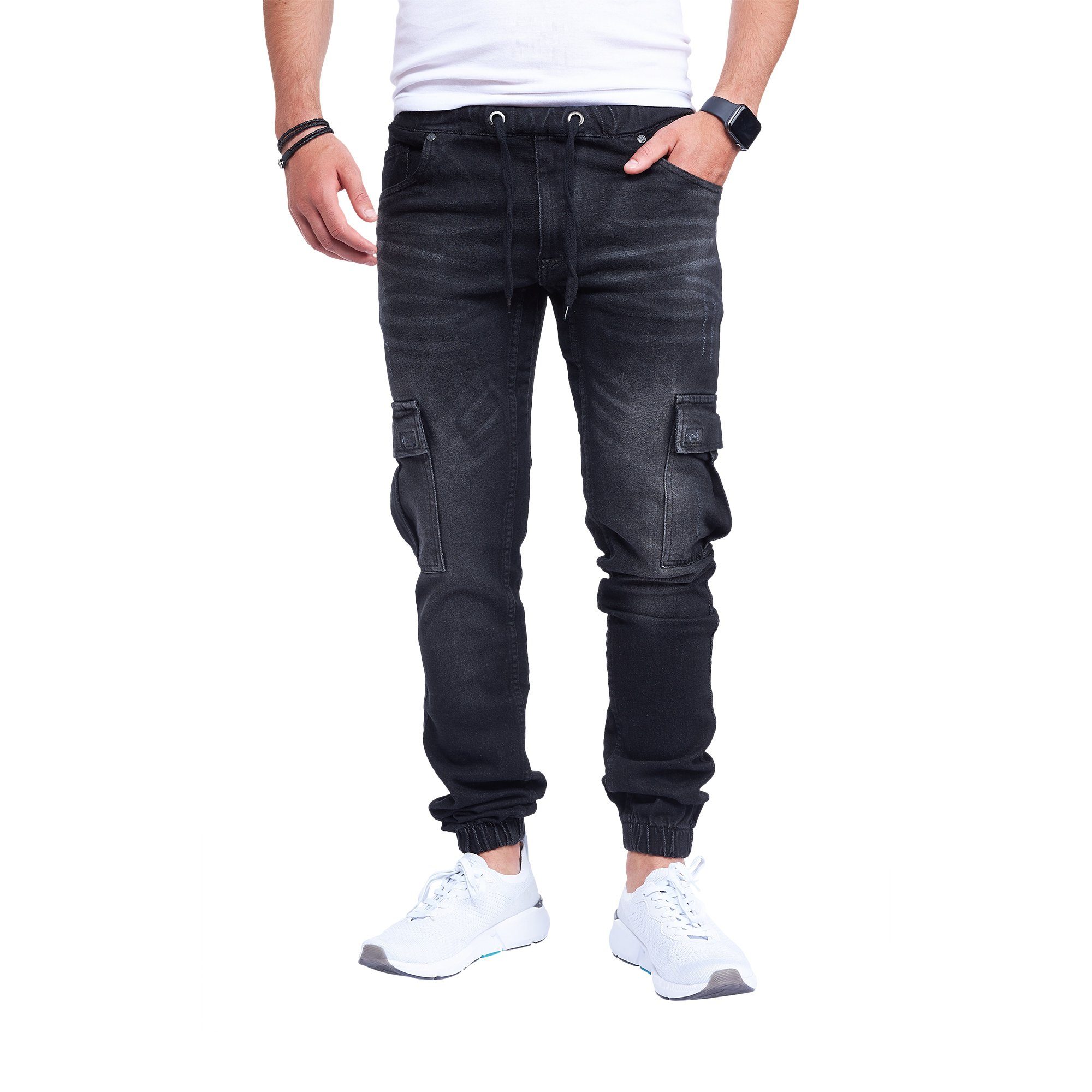 Styleko Chinohose Jungen Slim Hose Männer Herren Stretch Casual Herren Freizeithose Regular Cargohose Jogger fit 8004 für Denim Jeans Jeans Black Cargo Destroyed Jeans Pants