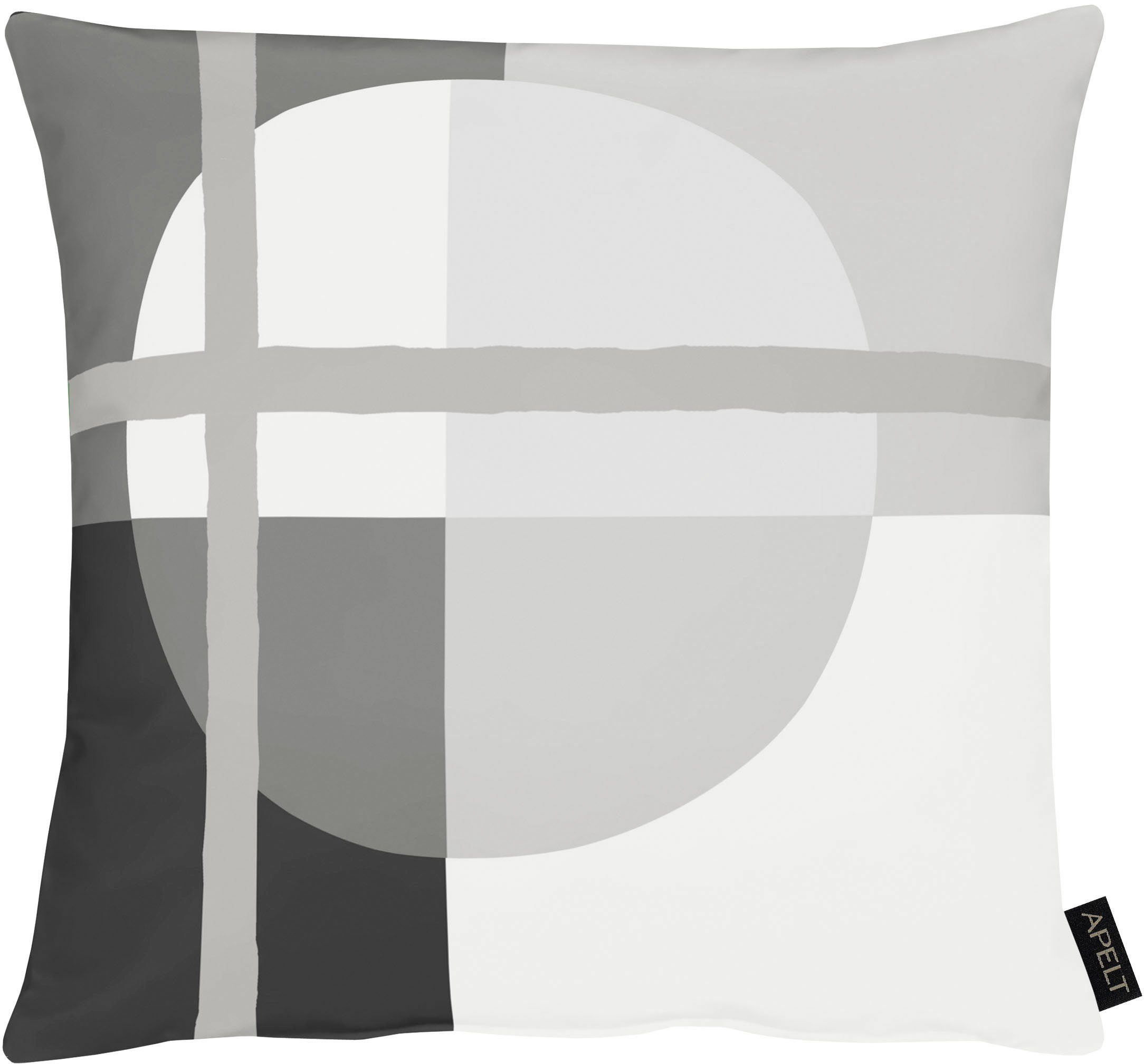 APELT Dekokissen Raoul, im Bauhaus-Stil, Kissenhülle ohne Füllung, 1 Stück grau/weiß/schwarz