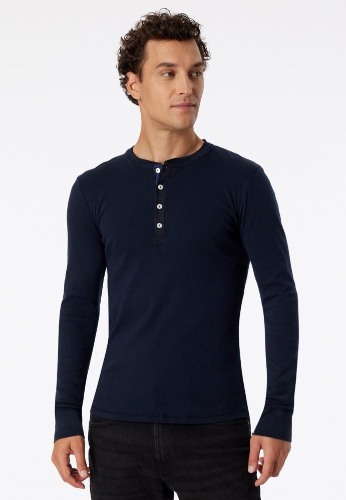 Schiesser Langarmshirt Freizeit Revival Karl-Heinz dunkelblau günstig online kaufen