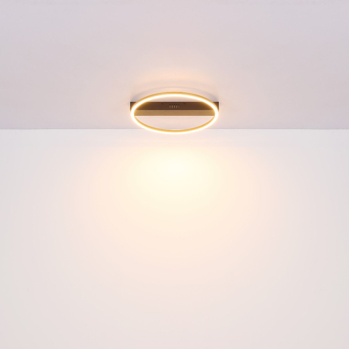 Globo LED Deckenleuchte Luffy, blendfreies Warmweiß, Wohnzimmer Licht, integriert, stromsparende Schwarz/Gold, Größen, LED, fest LED 3