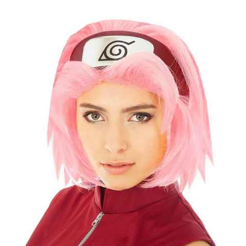 GalaxyCat Kostüm-Perücke Naruto Shippuden Perücke von Sakura Haruno, Pink, Cosplay Perücke von Sakura Haruno
