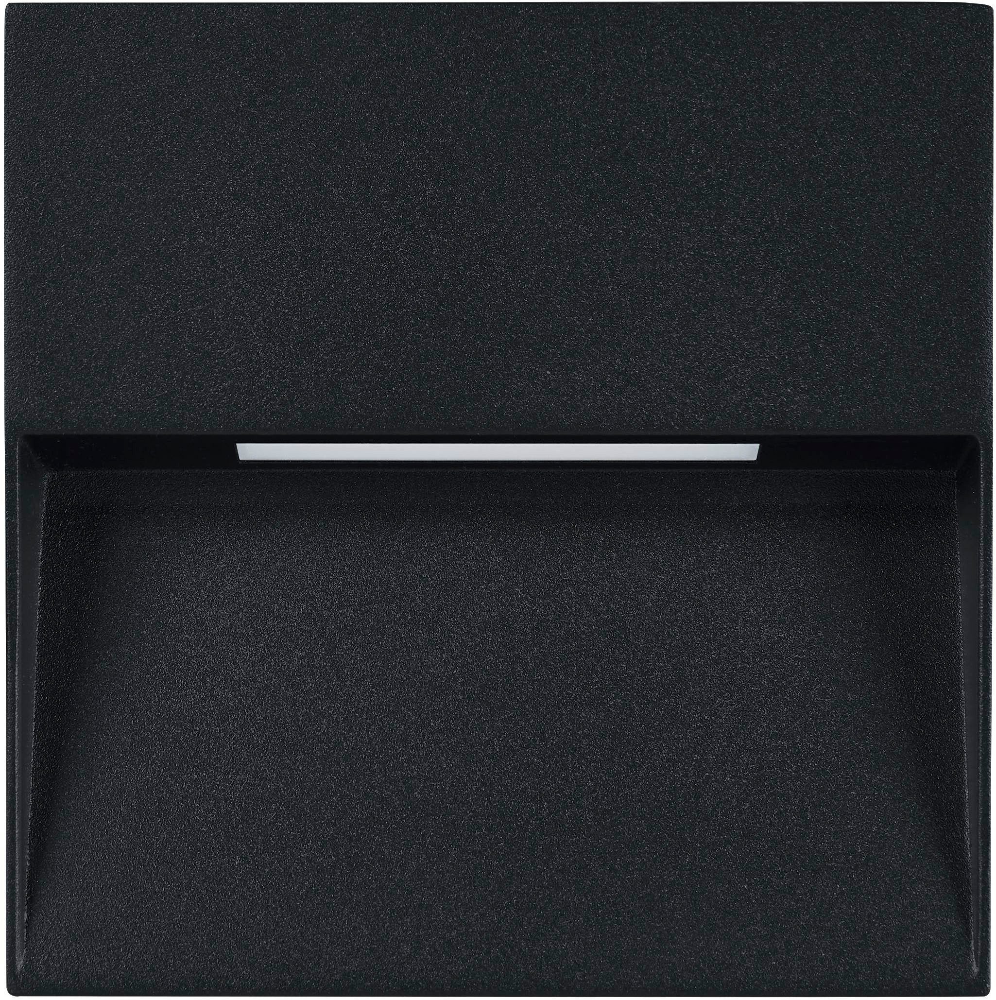 EGLO Wandleuchte Maruggio Wandlampe, Außenbeleuchtung Hauswand, Aluminium, IP65, Lampe, LED fest integriert, Neutralweiß, Kaltweiß, Warmweiß, Wand-/Deckenleuchte - L15 x H15 x AL3,5 cm - schwarz - 1X4,8W inkl.