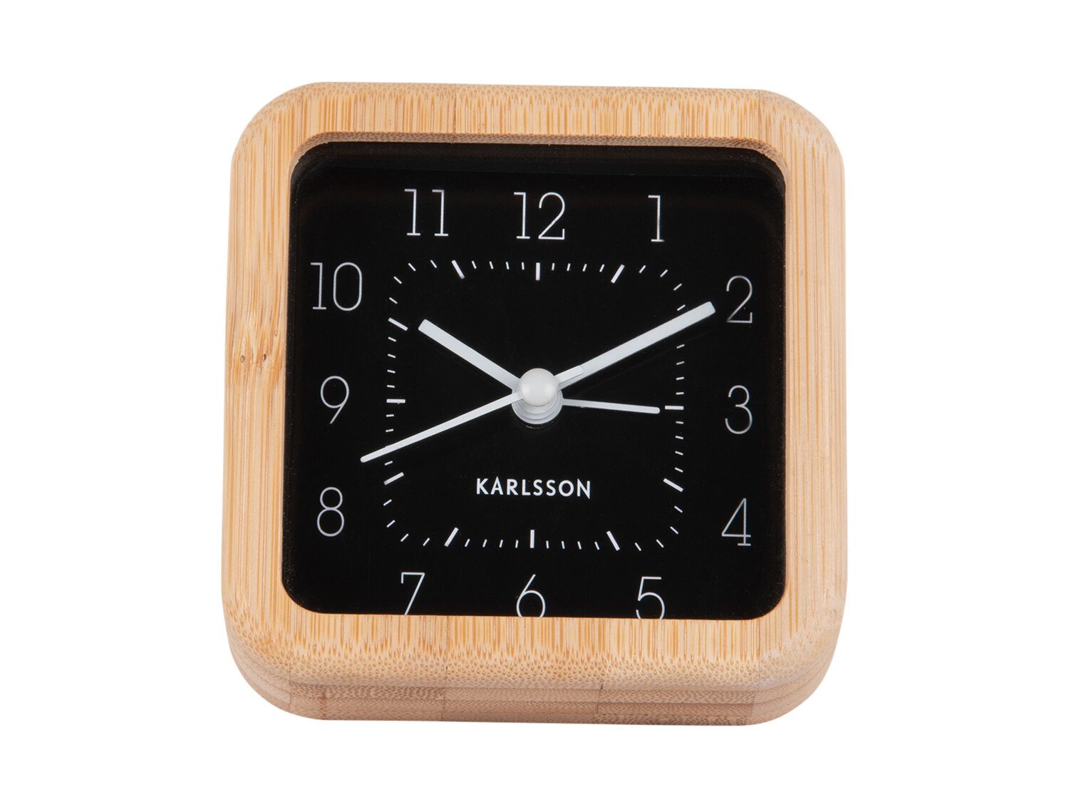Karlsson Uhr Wecker mit Bambusgehäuse NEAT, 9 x 9 cm