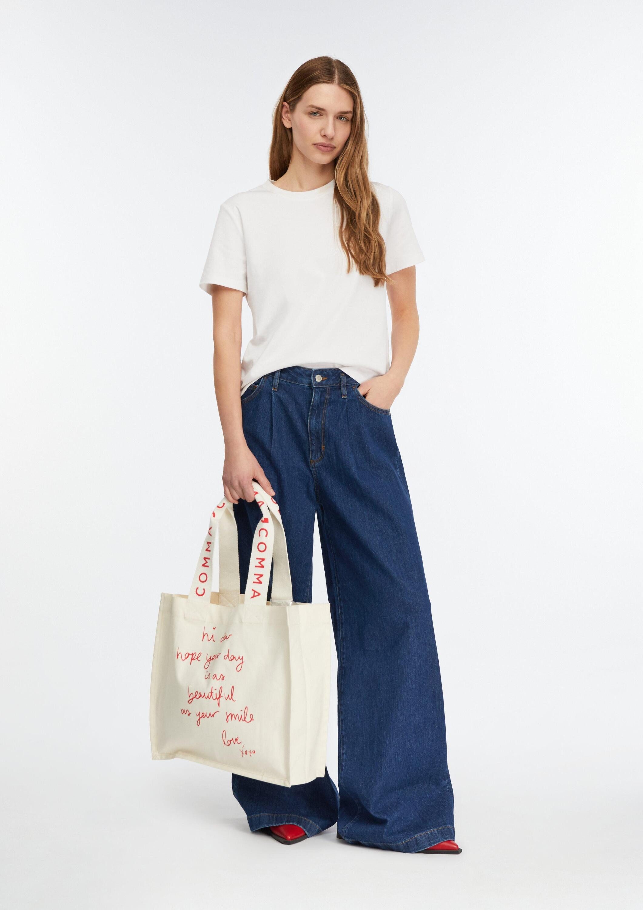comma Shopper Tasche, Baumwoll-Shopper mit Artwork