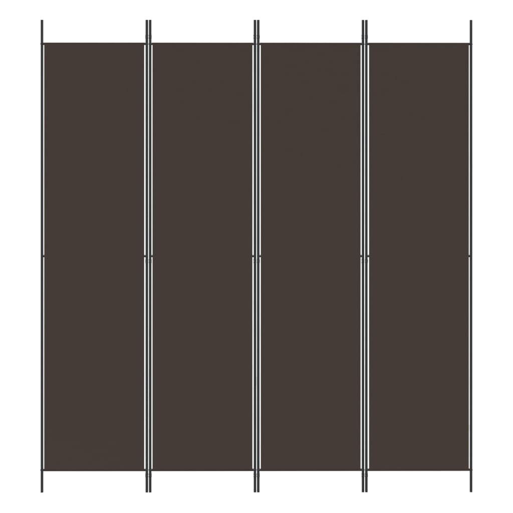 furnicato Paravent Stoff Braun 200x220 cm 4-tlg. Raumteiler