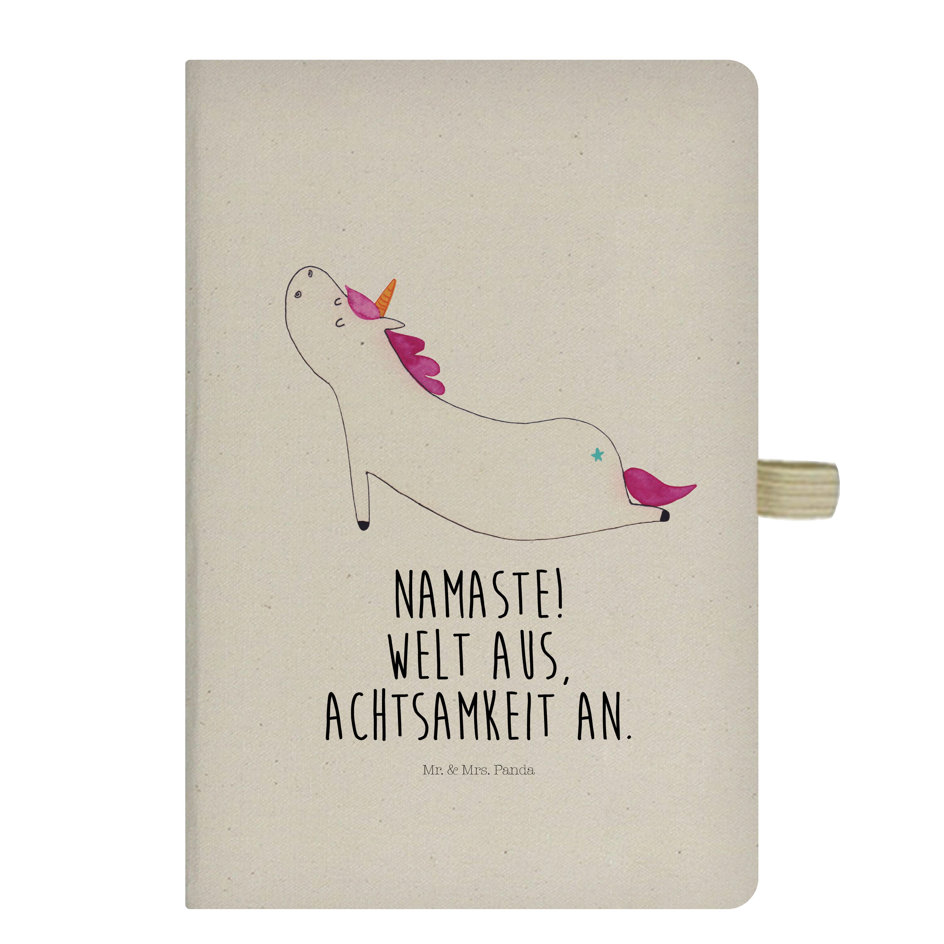 Mr. & Mrs. Panda Notizbuch Einhorn Yoga, Journal, Transparent, Namaste, Yoga, notizbuch, Unicorn Mr. & Mrs. Panda, Kladde Sport Einhörner