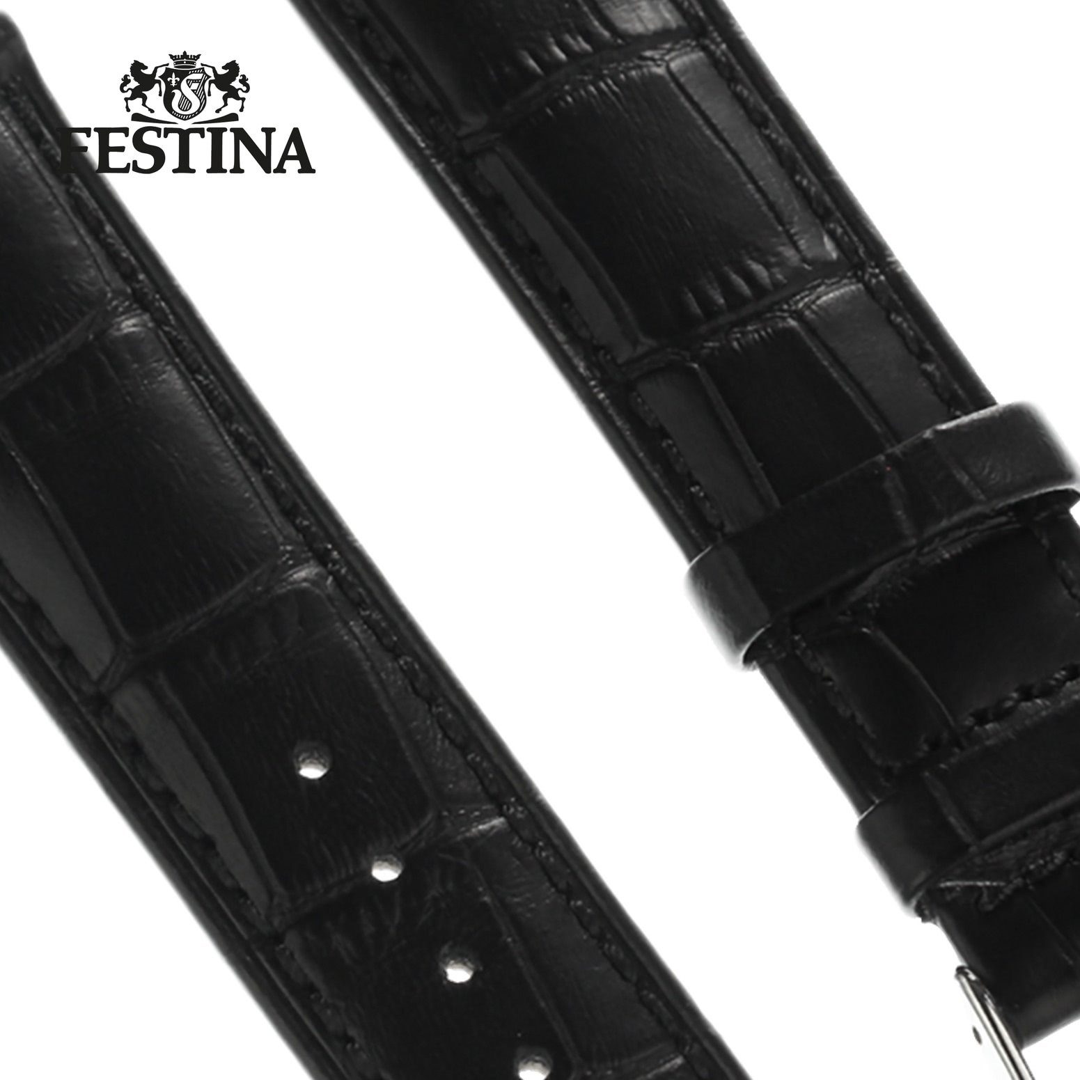Festina Uhrenarmband Festina Herren Uhrenarmband 22mm, Herren Uhrenarmband, Lederarmband schwarz