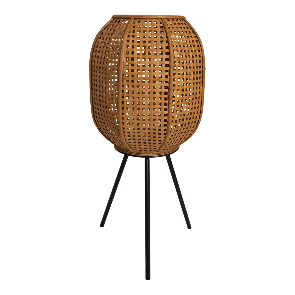 Bodenwindlicht Windlicht Laterne MACY 66cm naturel Bambus auf Ständer