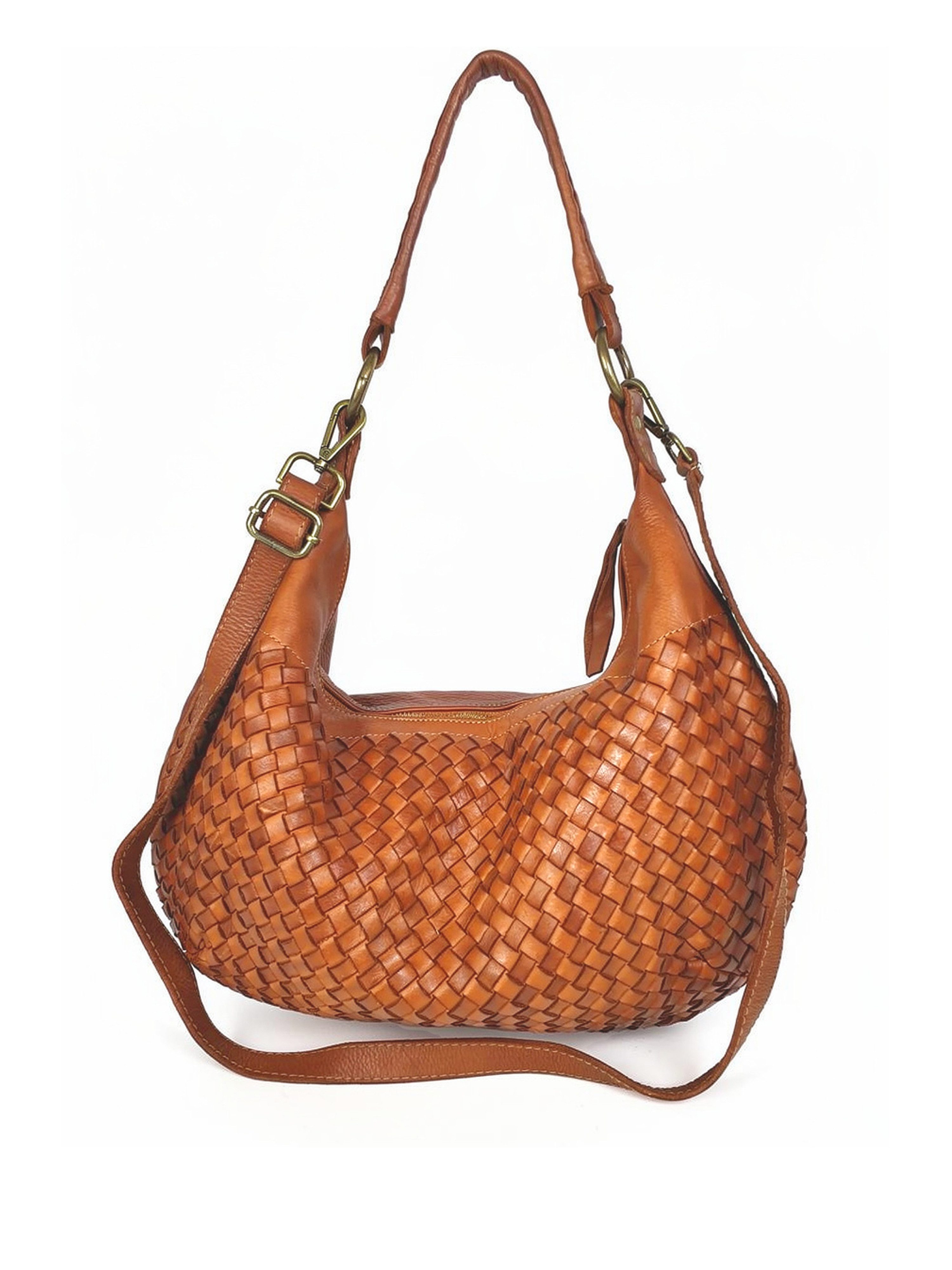 sanumi Schultertasche weiche italienische Leder-Hobotasche
