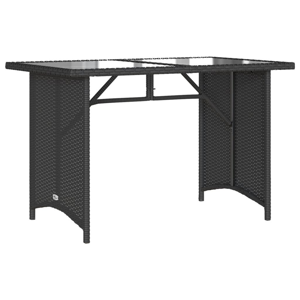 vidaXL Gartentisch, Gartentisch mit Glasplatte Schwarz günstig online kaufen