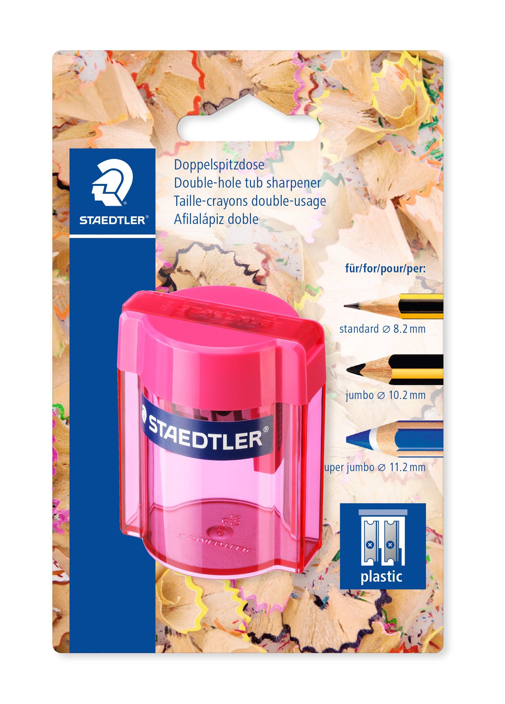 STAEDTLER Anspitzer Doppelspitzdose rund - farblich sortiert