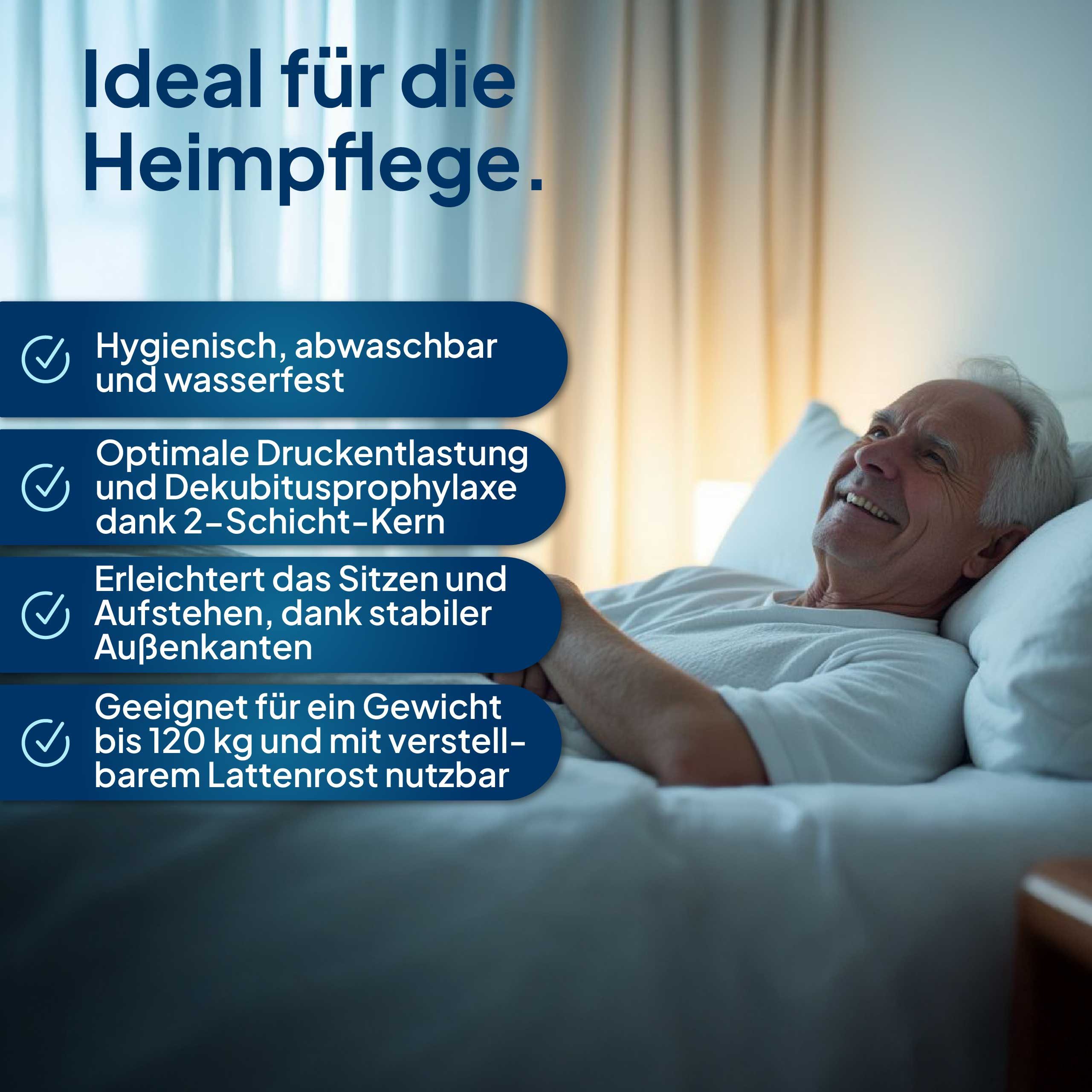 Komfortschaummatratze Premium Pflegematratze mit Sitzkanten, Wasserdichter günstig online kaufen