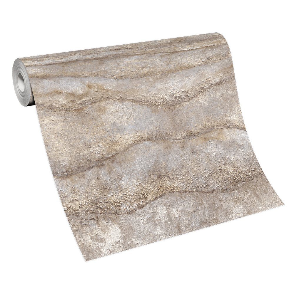 Erismann Vliestapete 3D-Effekt Wellen Muster Beton Optik Grau Braun 10299-32 Focus