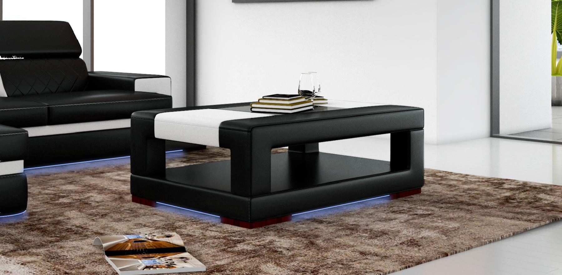 Xlmoebel Beistelltisch Eleganter Glastisch mit gepolsterter Oberfläche für Wohnräume (Couchtisch 5081), Hergestellt in Europa