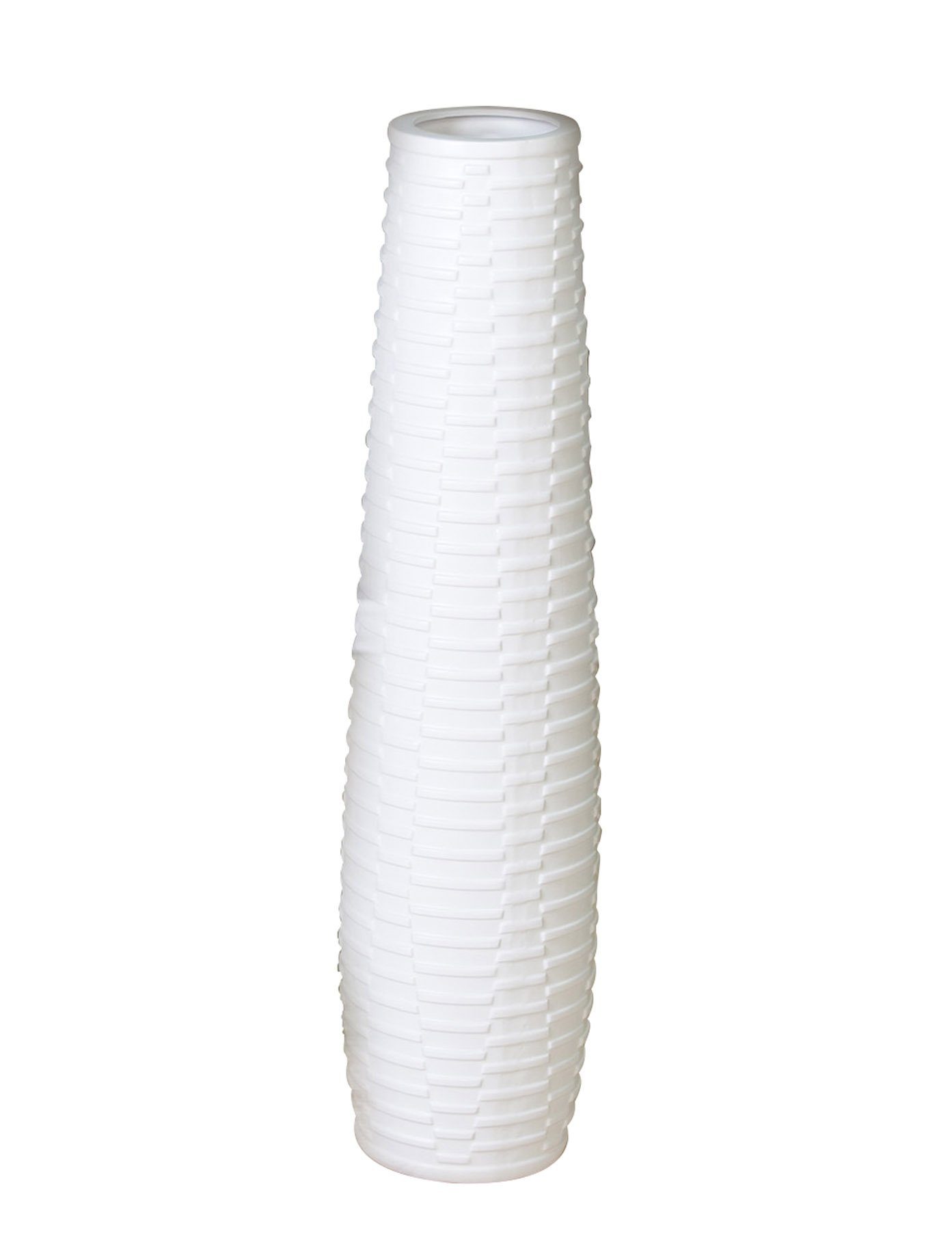 GILDE Dekovase CATANIA Vase - weiß - Keramik - H. 100cm - Deko - Wohnzimmer (1 Stück), Elegante Blumenvase - Perfekte Tischdeko - Vasen für jede Deko