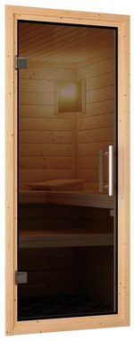 Karibu Sauna Thyra 4, BxTxH: 231 x 170 x 198 cm, 68 mm, (Set) 9-kW-Ofen mit externer Steuerung