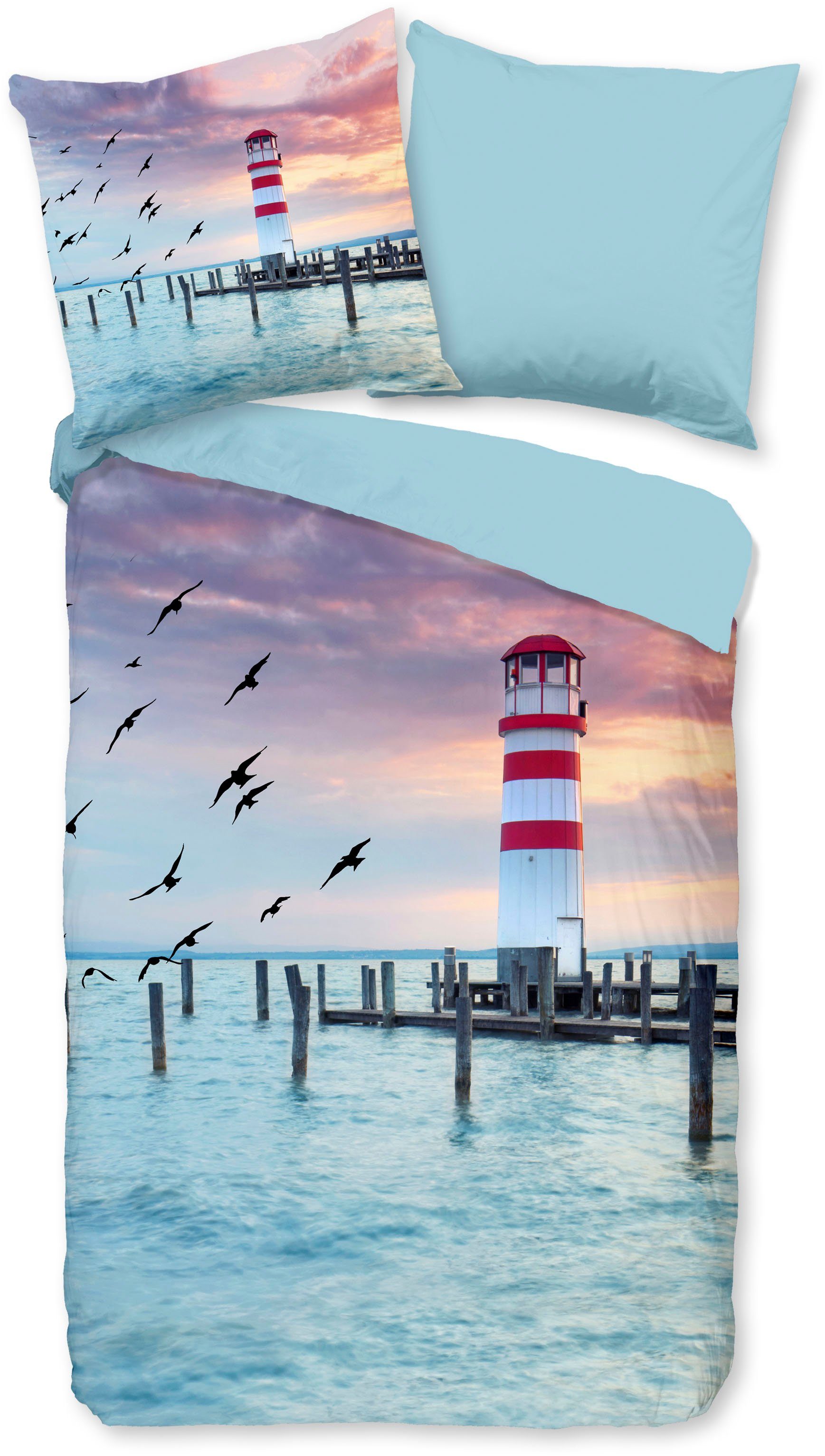 PURE luxury collection Wendebettwäsche Lighthousee, Microfaser, günstig online kaufen