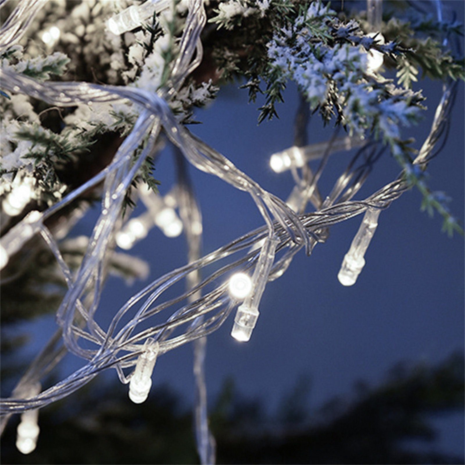 Clanmacy LED-Lichterkette LED Eisregen Eiszapfen Lichterkette Schneefall Weihnachtsdeko Außen, Weihnachten