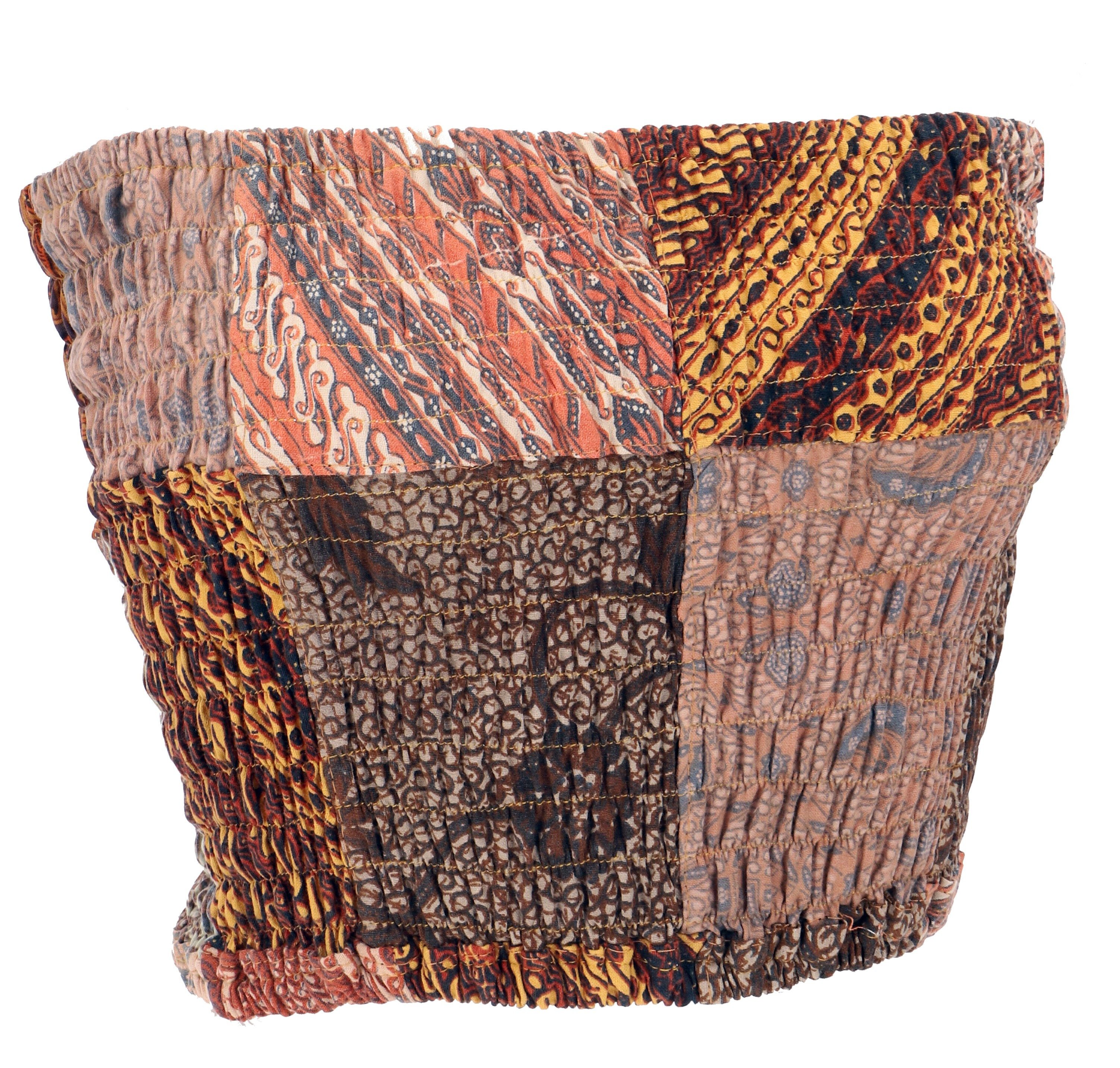 Guru-Shop T-Shirt Boho Patchwork Tube Top, upcycling Bandeau.. Ethno Style, alternative Bekleidung