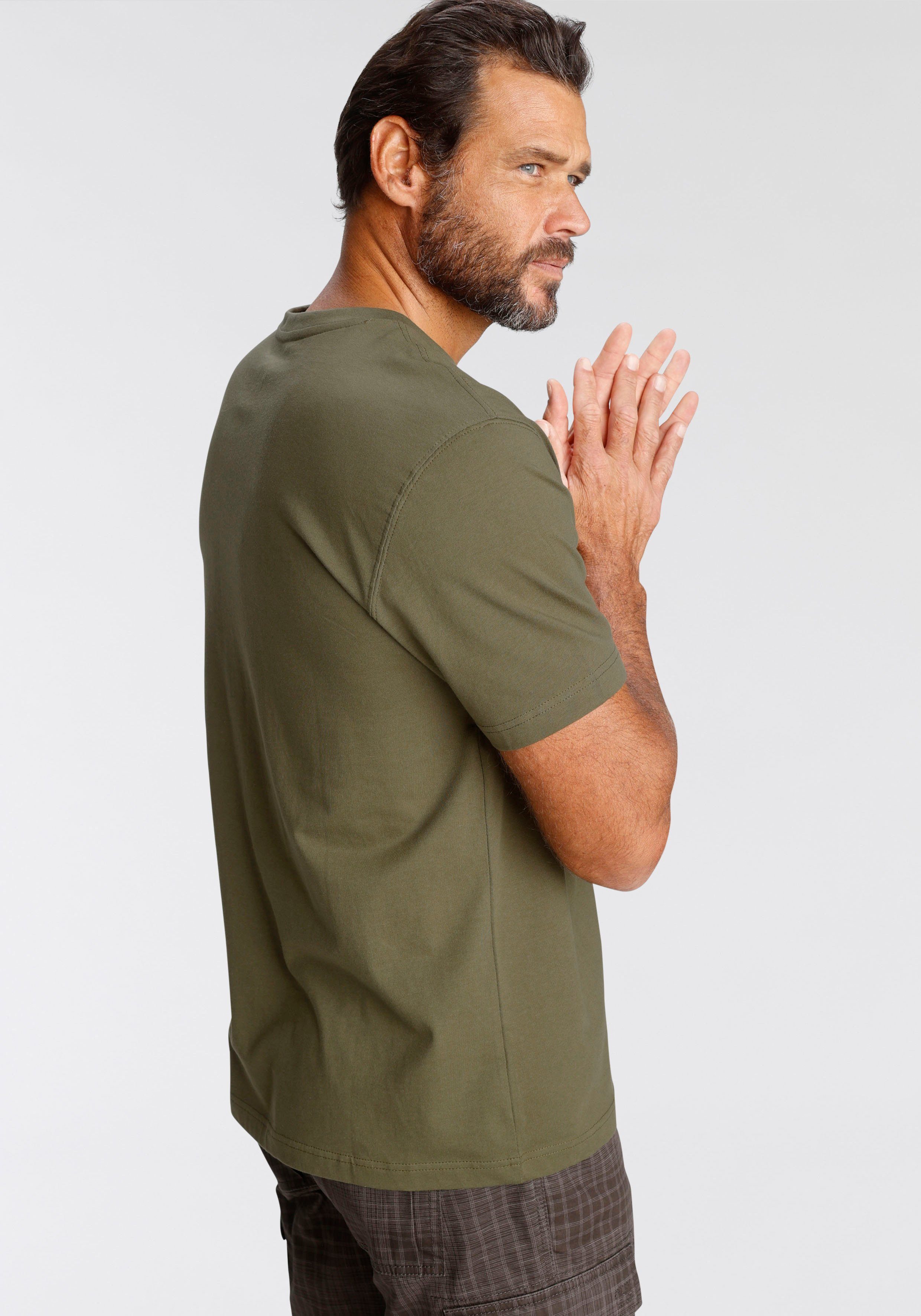 Man's World T-Shirt Kurzarm, Regular Fit, mit Print, Rundhals, im Used-Look