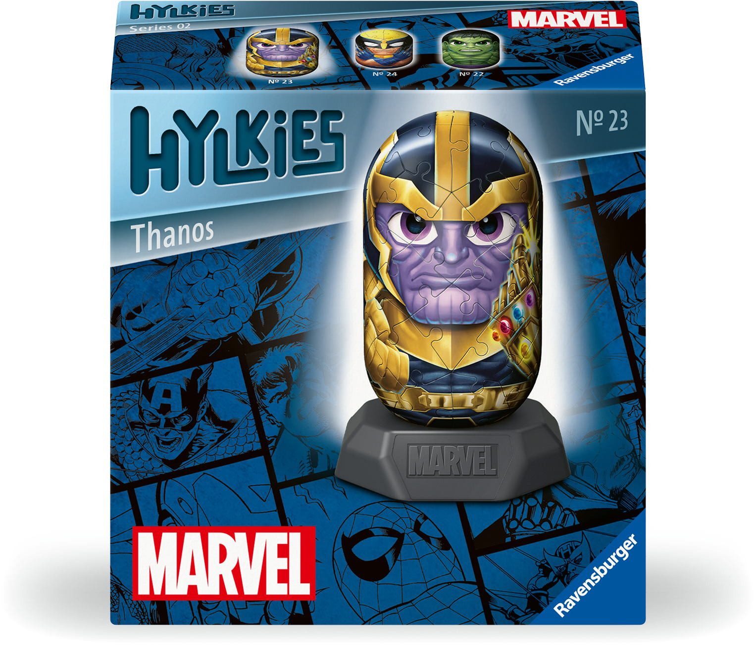 Ravensburger Puzzle 54 Teile 3D Puzzle Hylkies Marvel Heroes Thanos Sammelfigur 12008010, Puzzleteile