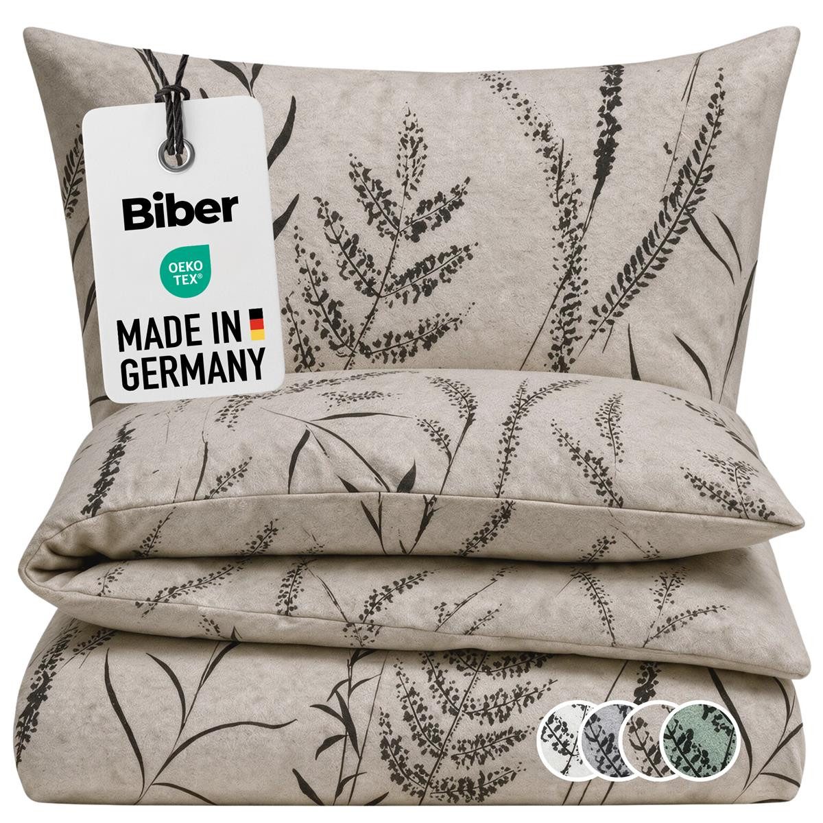 Carpe Sonno Bettwäsche Biber Flauschige Bettwäsche Winter Flanell Baumwolle 135x200 / 155x220, Biber, 2 teilig, MADE IN GERMANY - Warme Kuschelbettwäsche - 135 x 200 - Natur