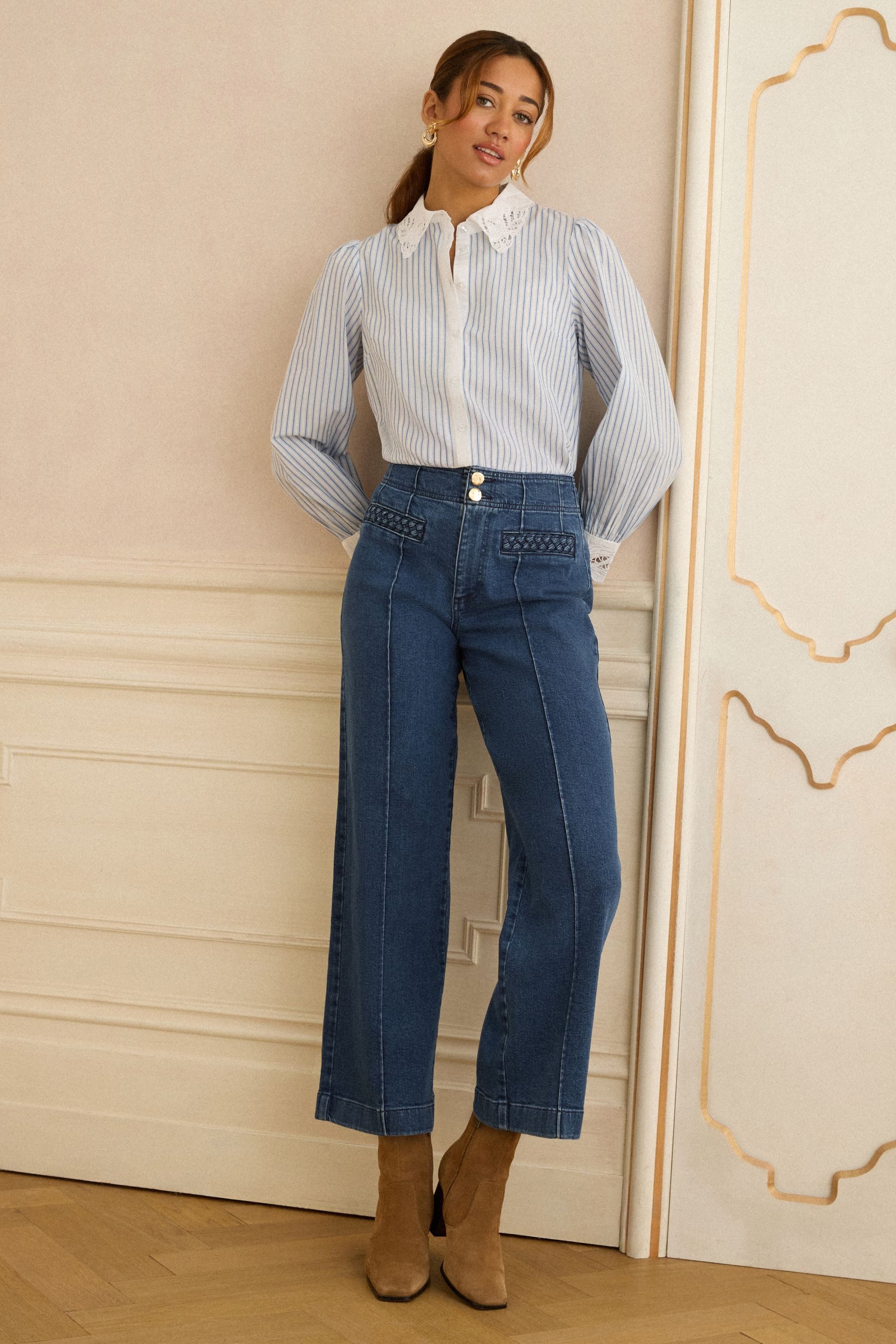 Love & Roses Weite Jeans Love & Roses Jeans mit weitem Bein, Extralang (1-tlg)